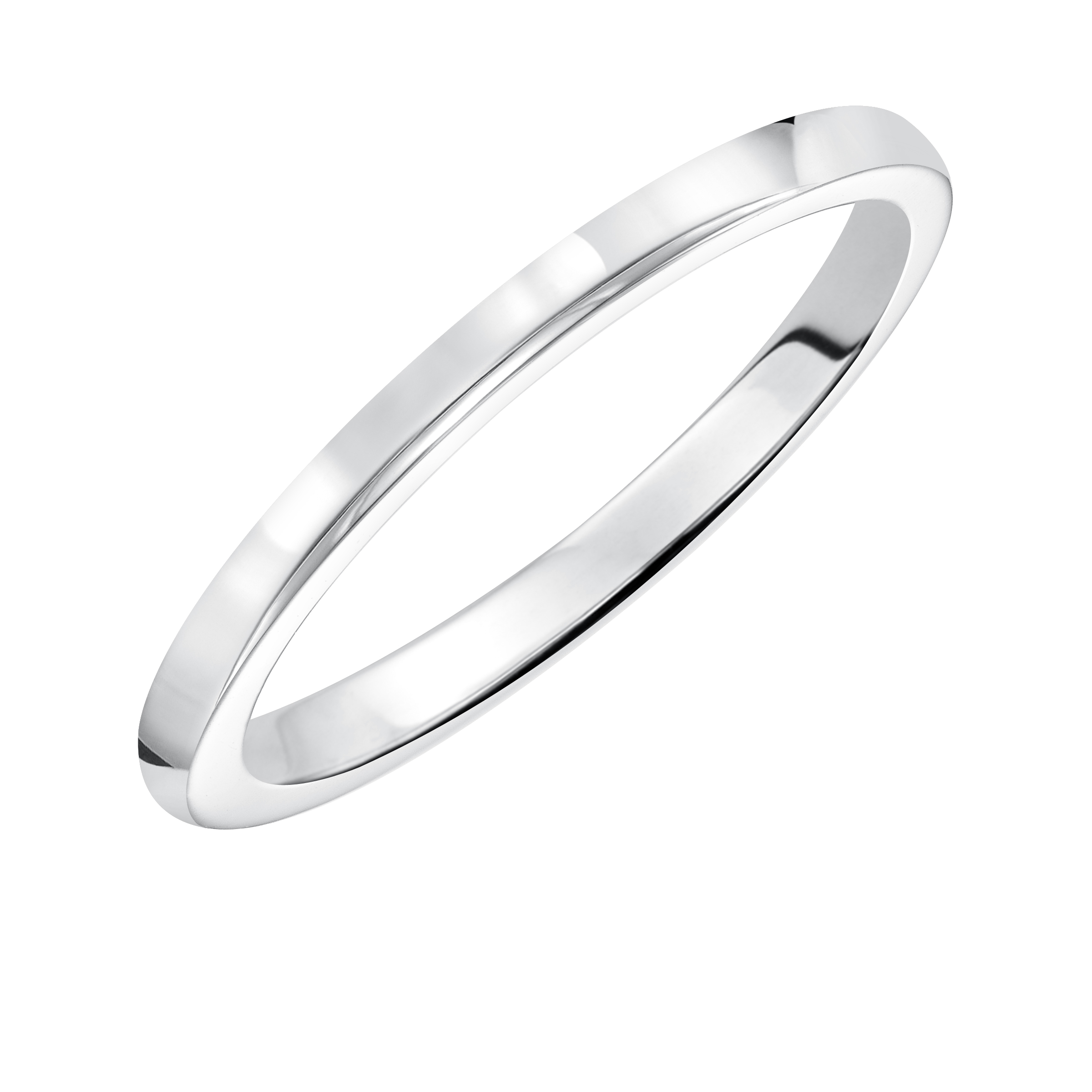 Wedding band with high polished shank.