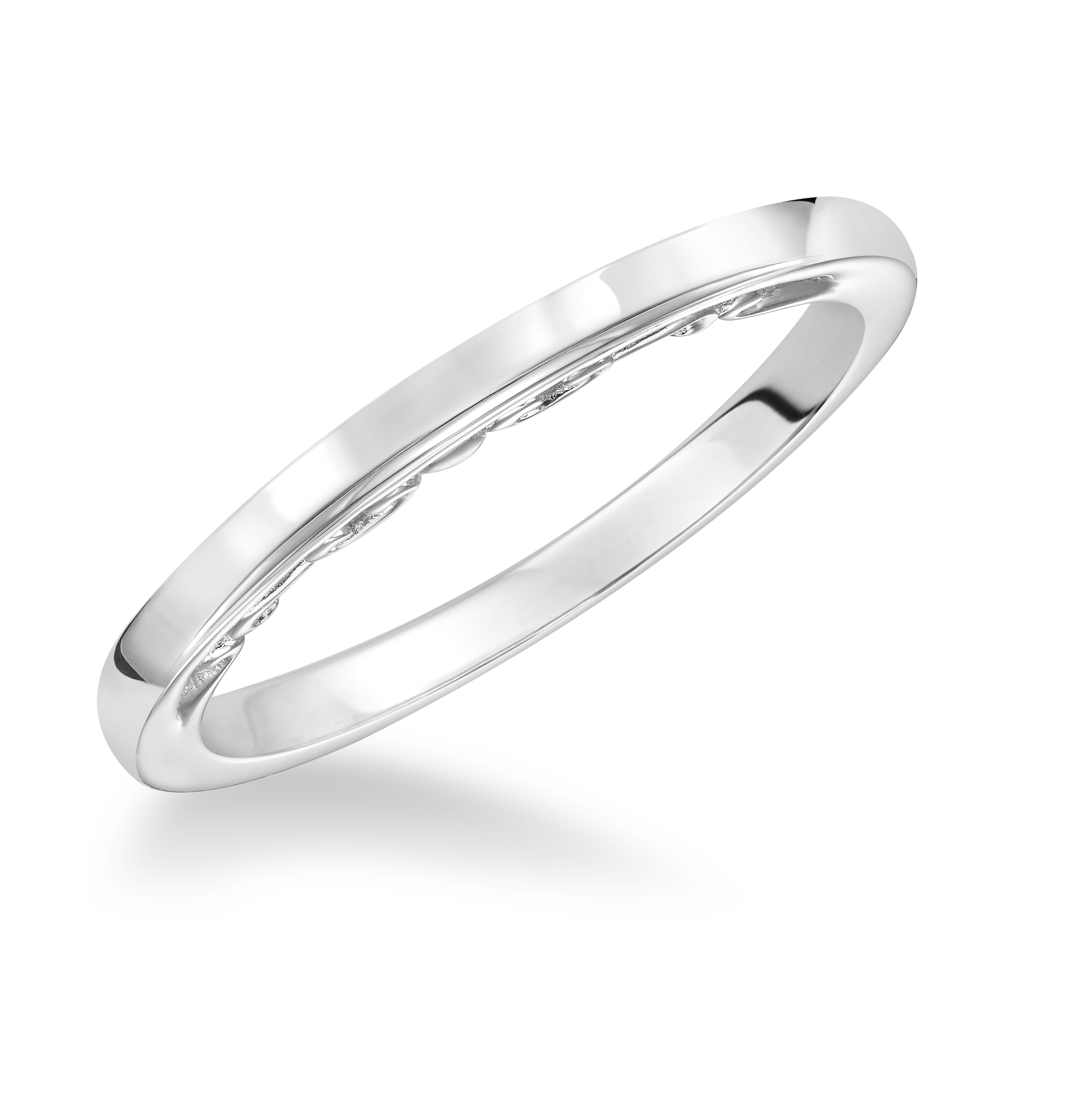 Plain with scroll design weddng band