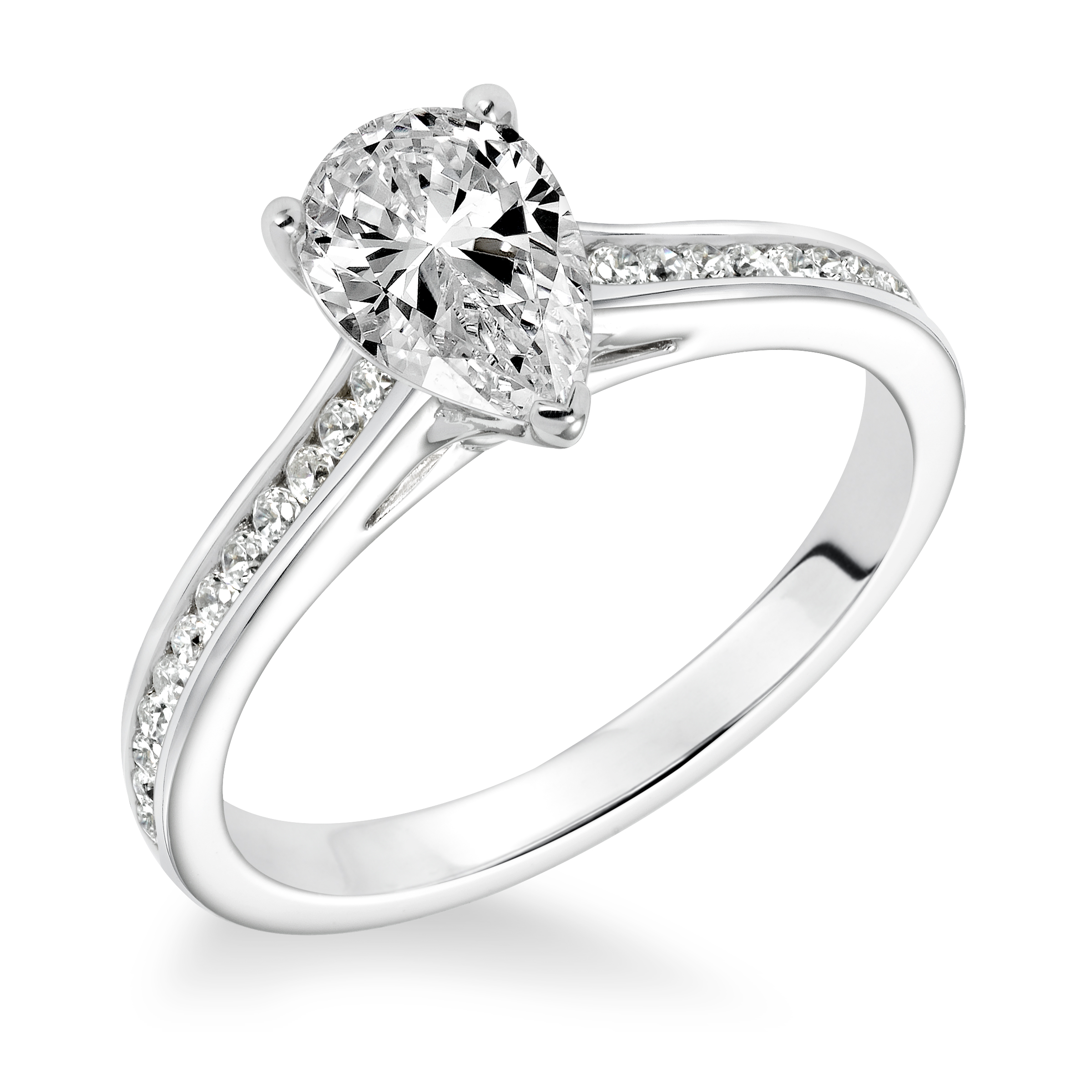 Diamond Channel Set Engagement Ring