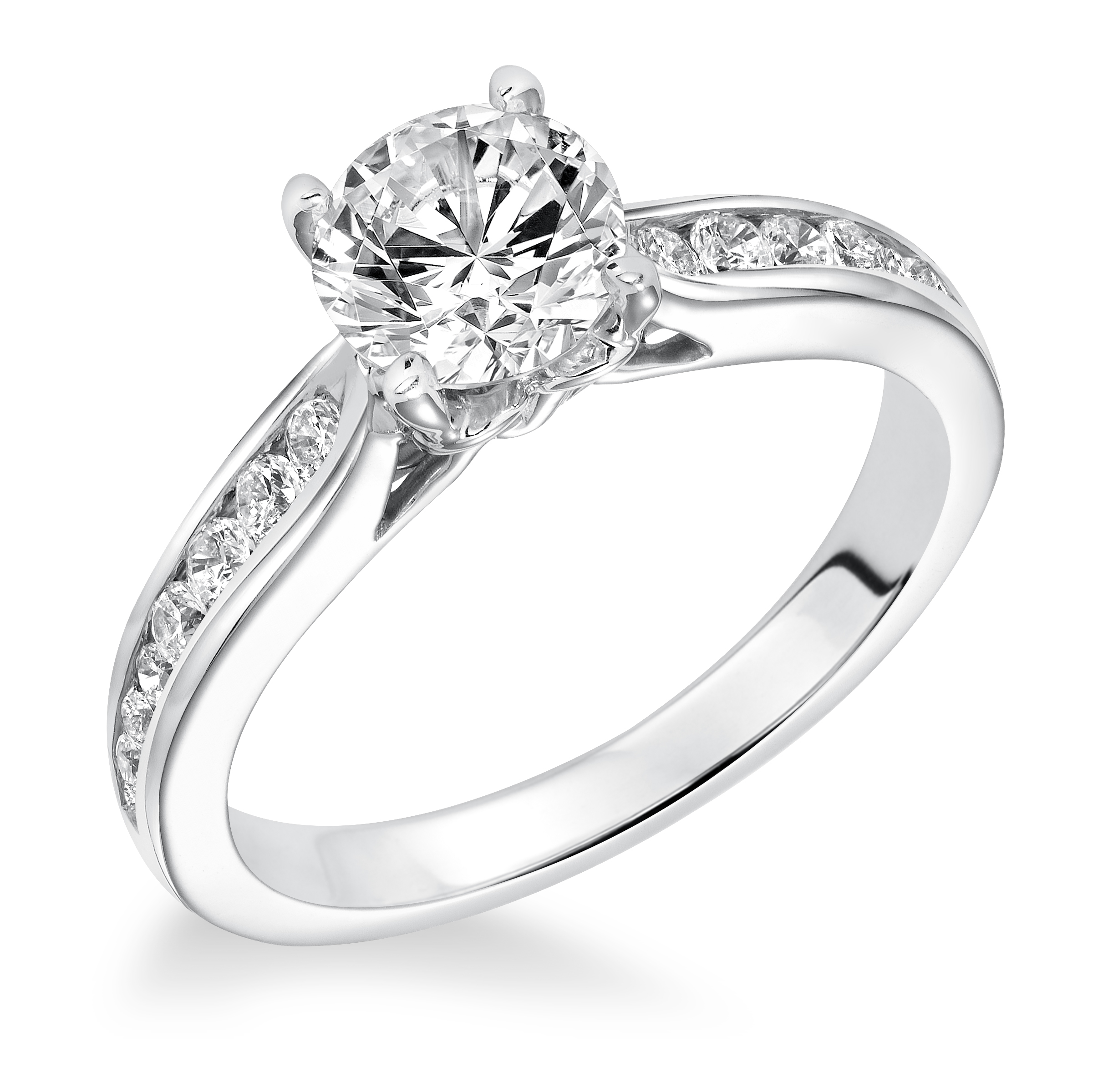 Diamond Channel Set Engagement Ring
