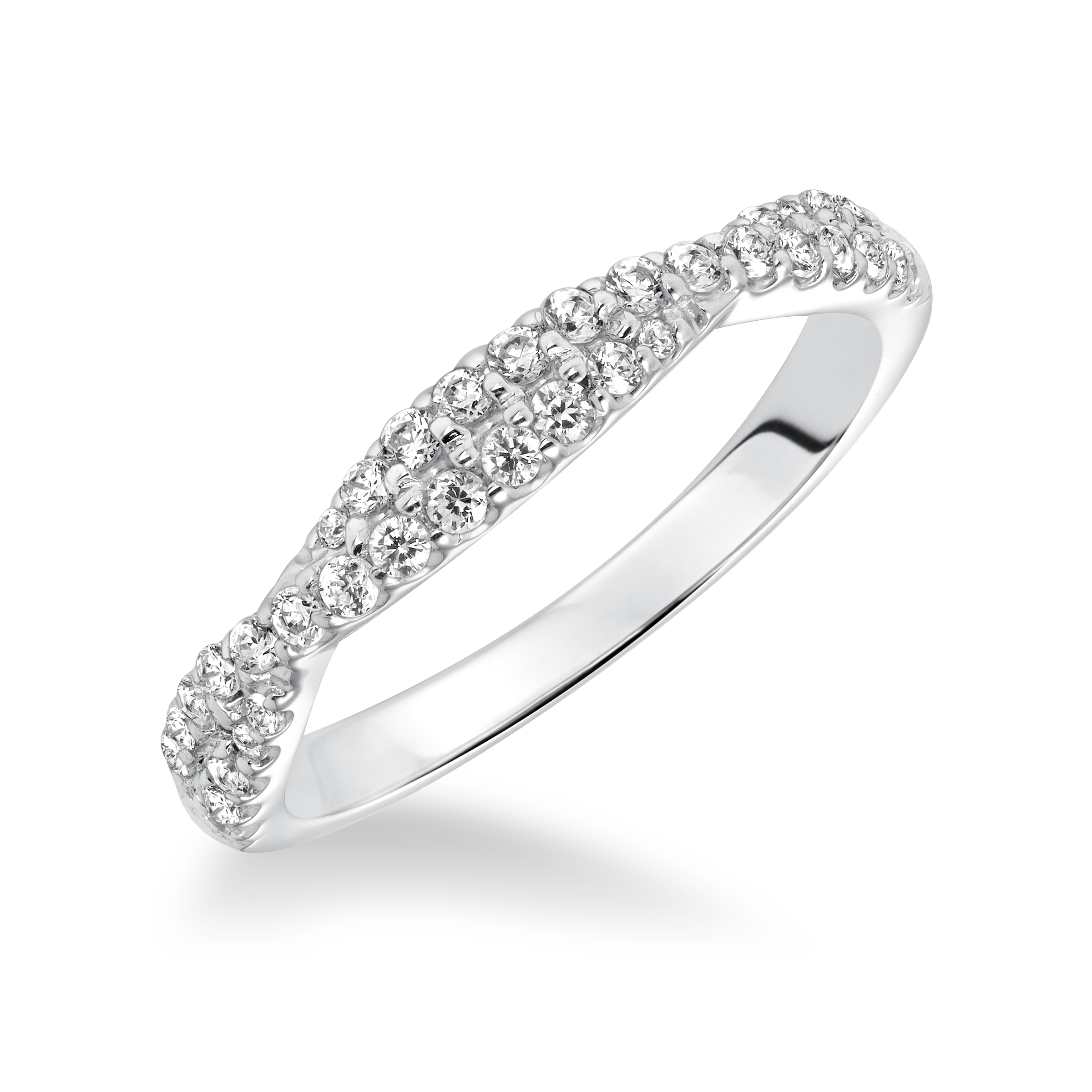 Diamond Twisted Wedding Band