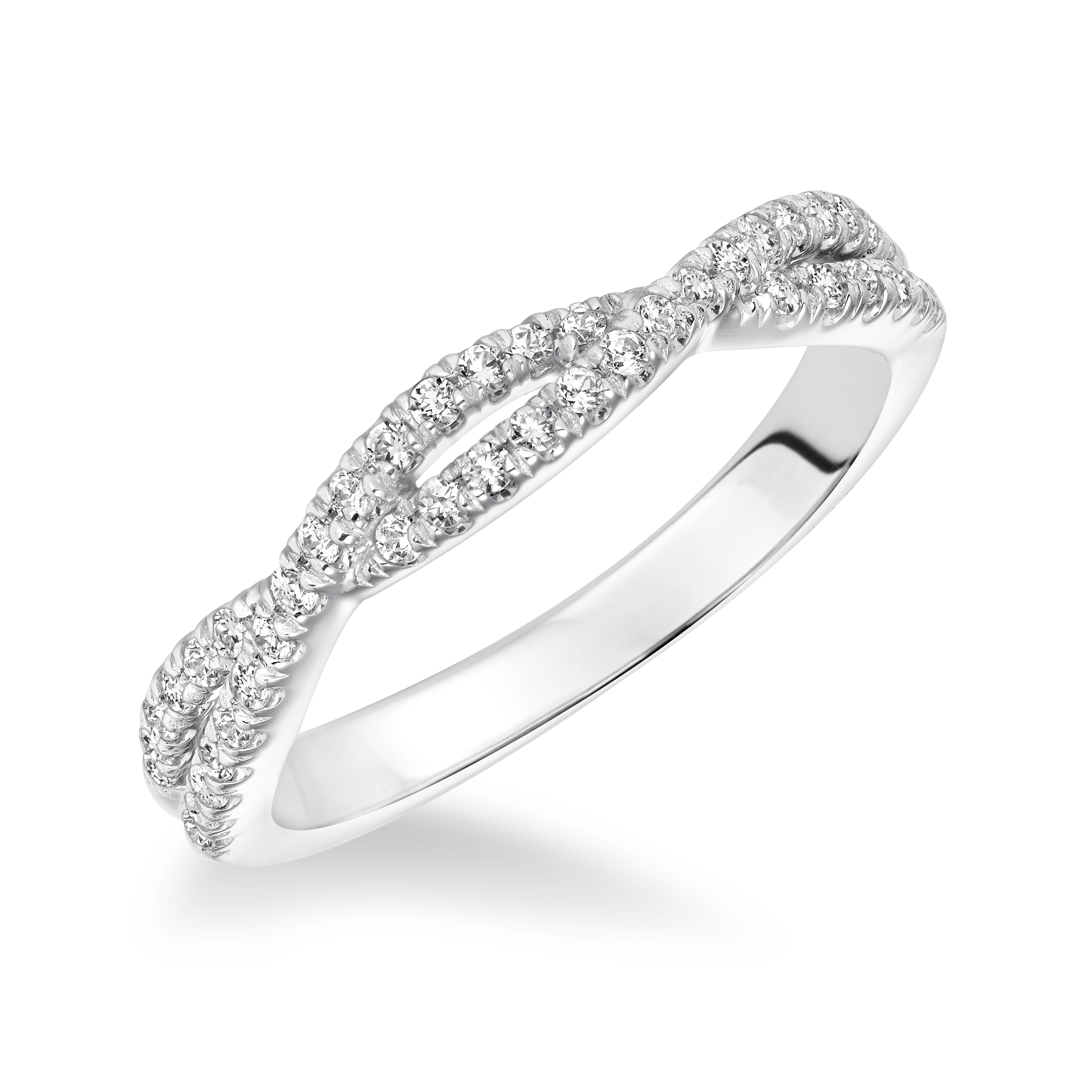 Diamond Twisted Shank Wedding Band