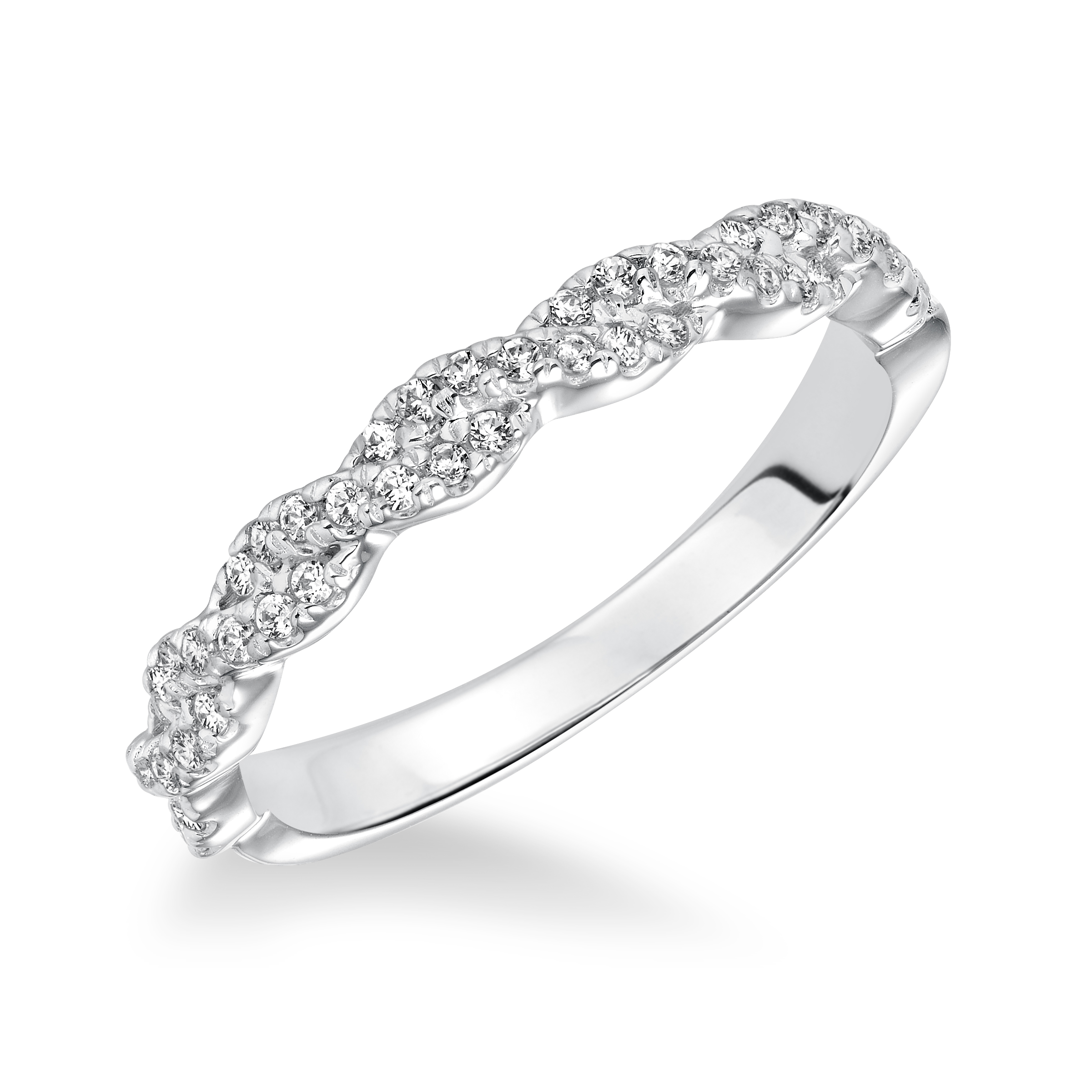 Diamond Braided Wedding Band