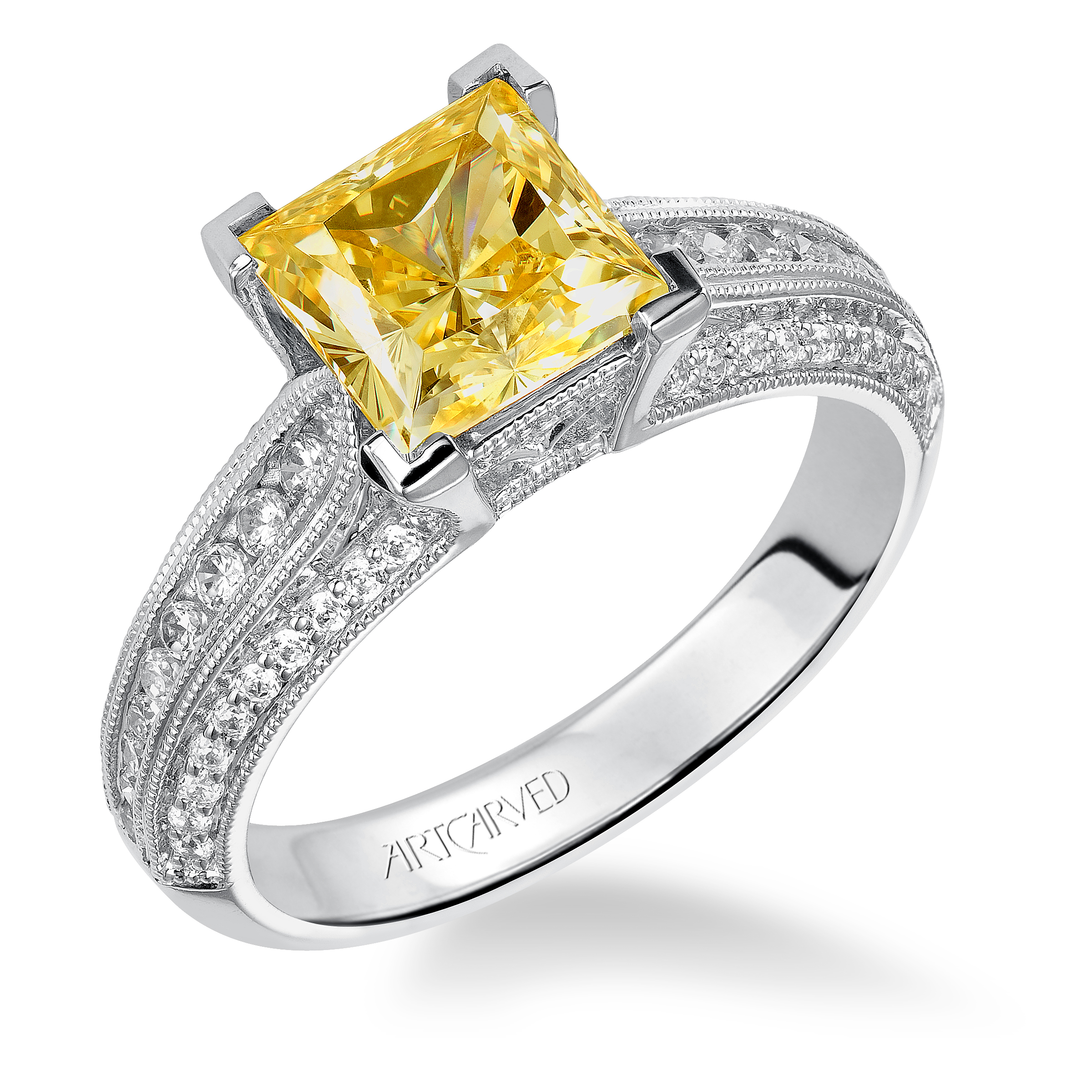 Prong Set with Milgrain Engagement Ring