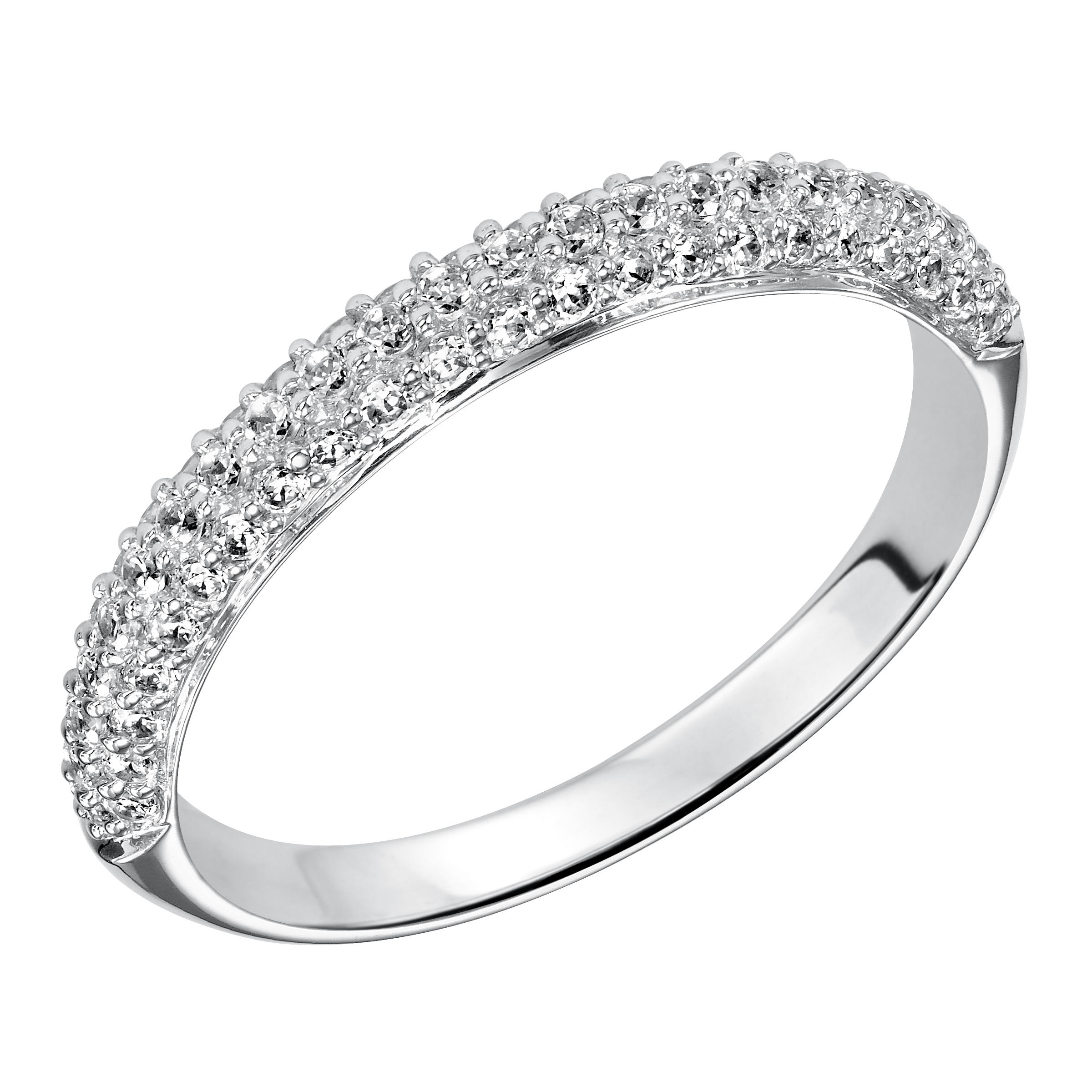 Stackable Pave Black and White Diamond Band