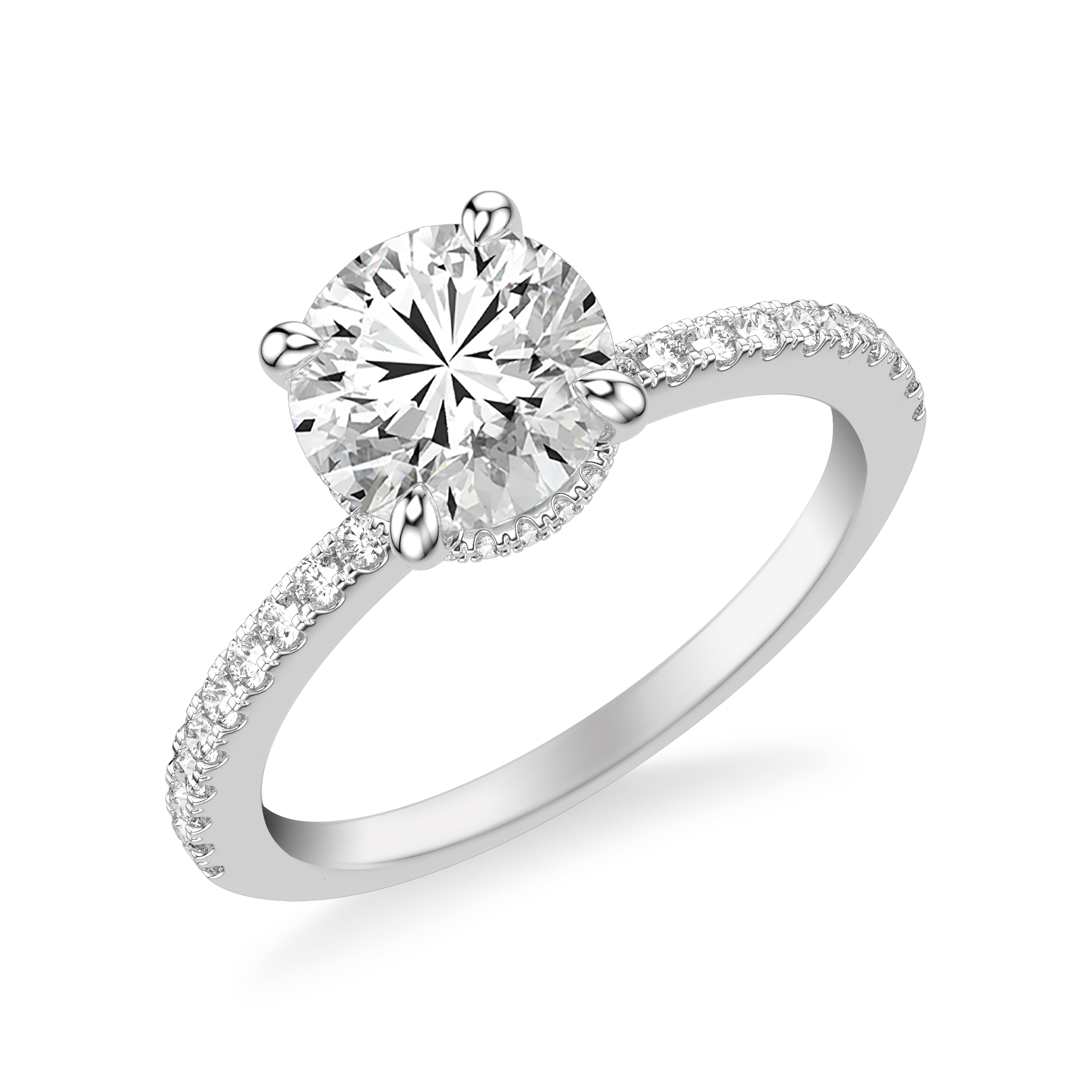 Classic Diamond Shank Engagement Ring