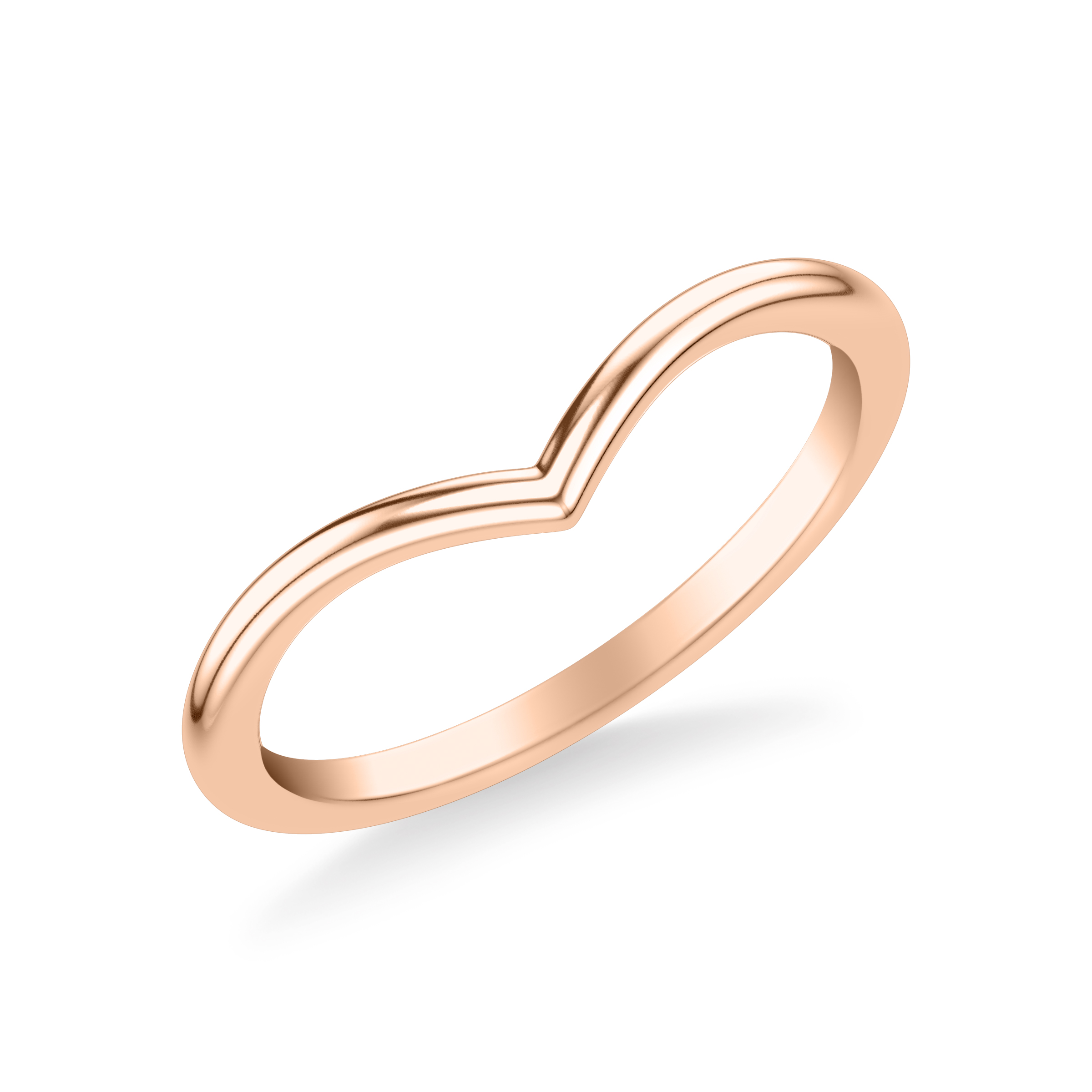 Classic V Curved Polished Wedding Band