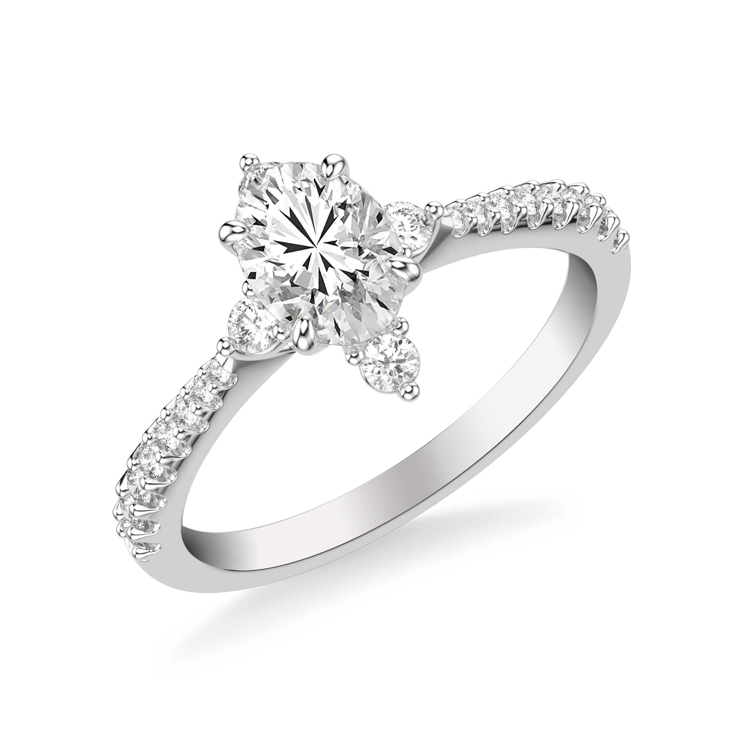 Contemporary Halo Engagement Ring