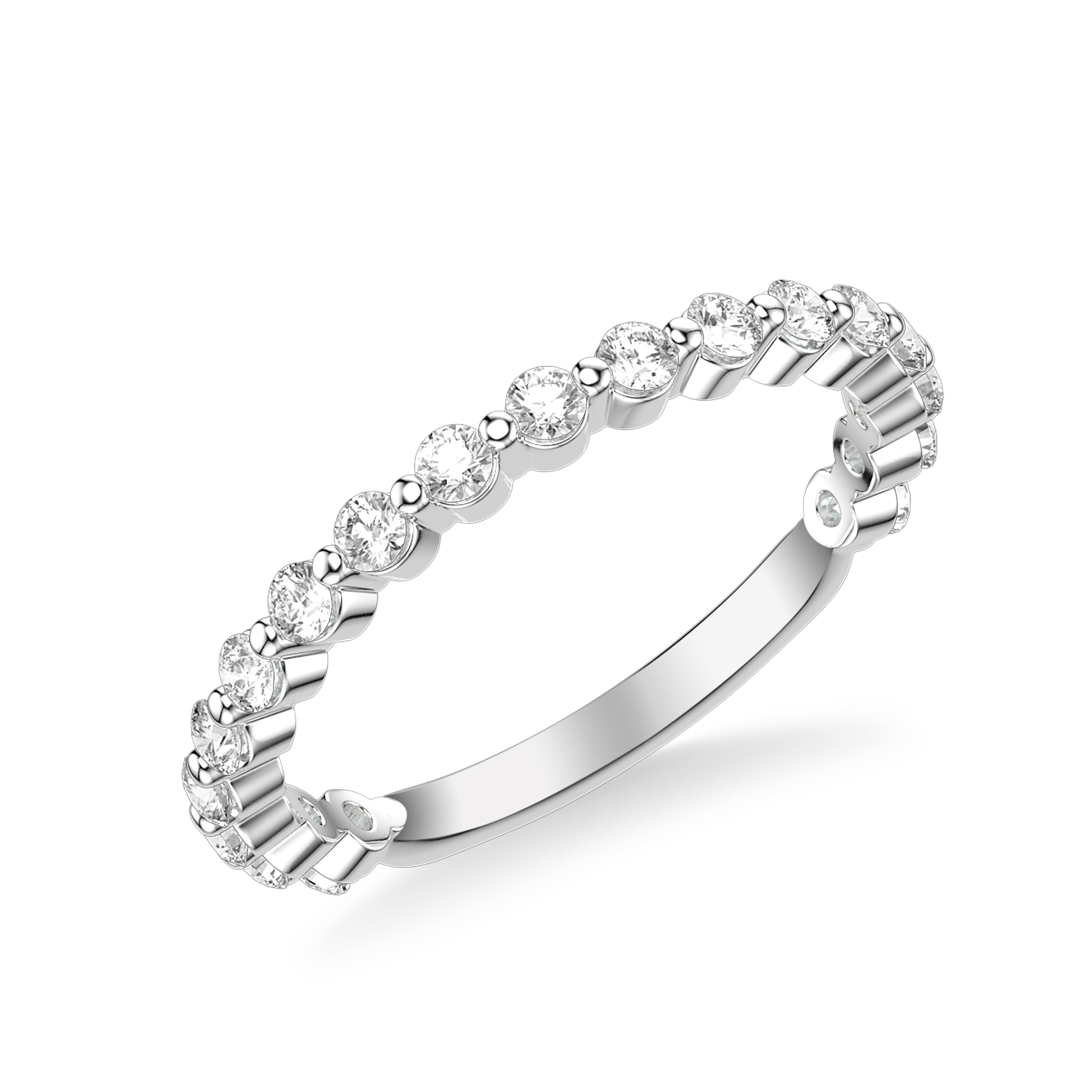 Classic Stackable with Single Prong Round Diamond Ring