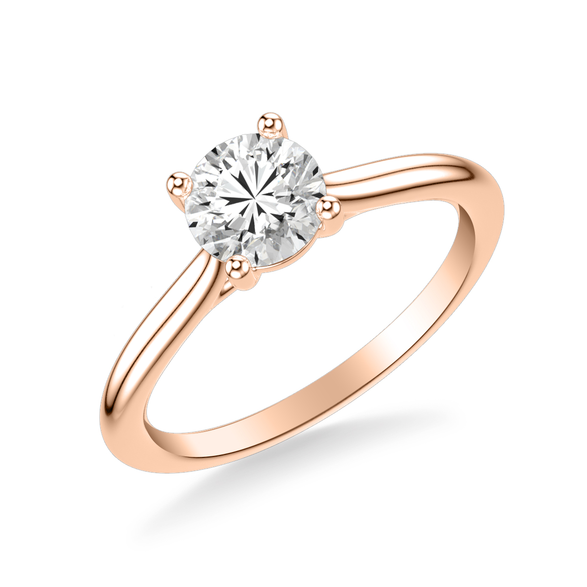 Classic Cathedral Setting Solitaire Engagement Ring with Polished Shank