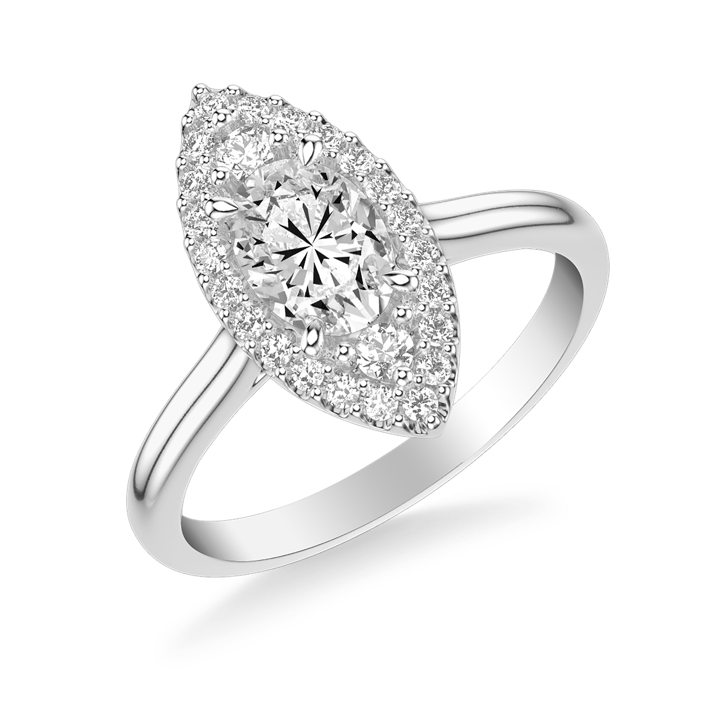 Contemporary Halo Engagement Ring