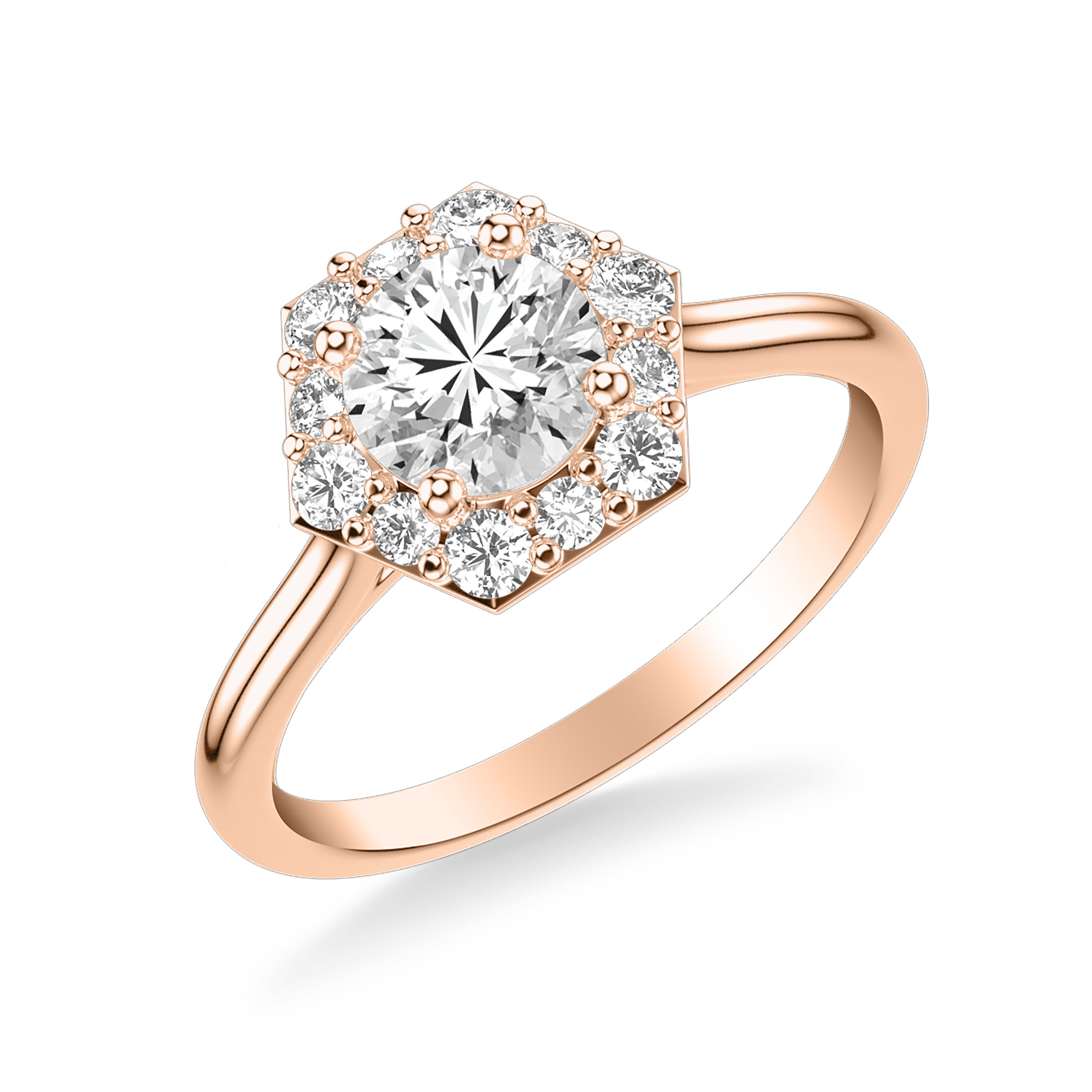 Contemporary Halo Engagement Ring