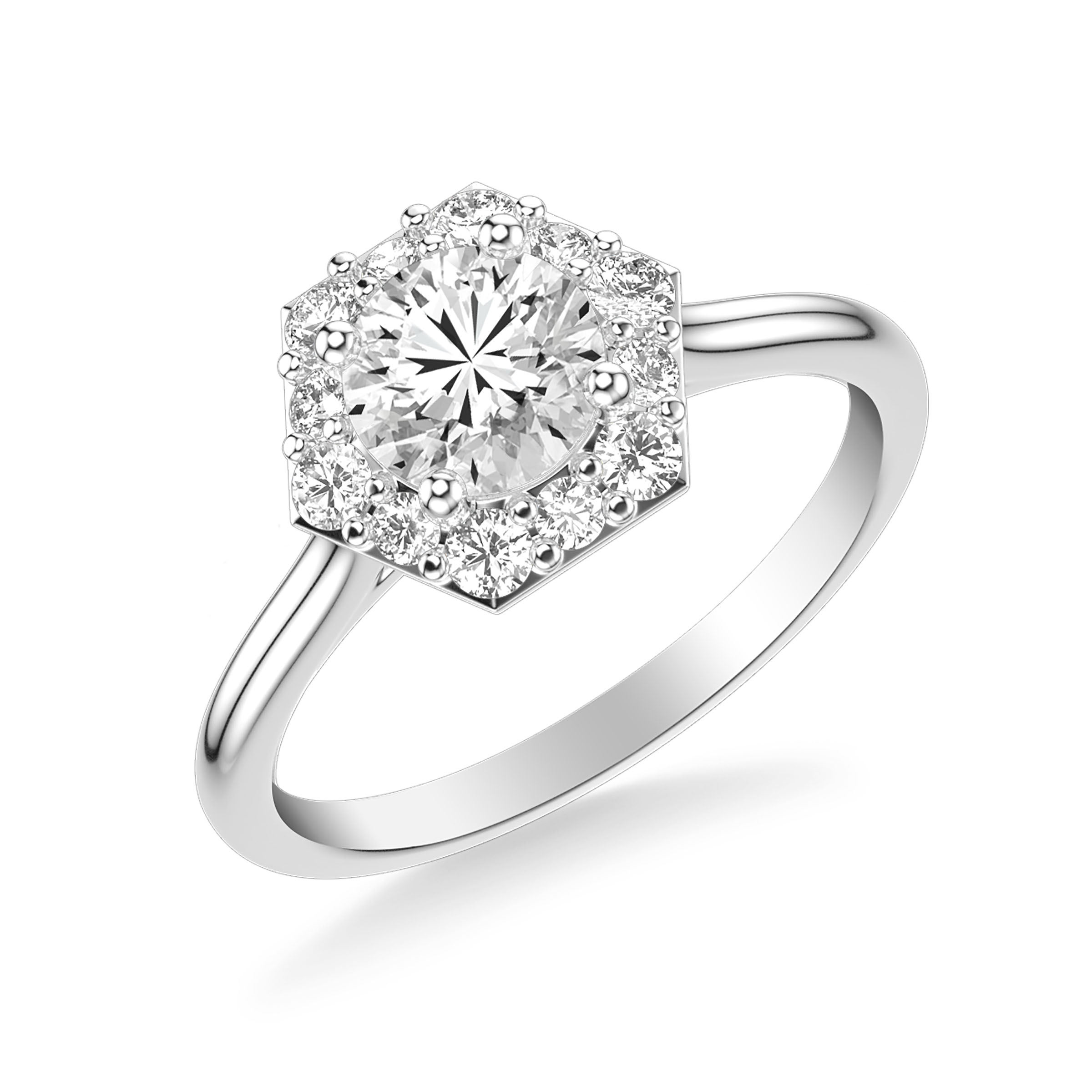Contemporary Halo Engagement Ring