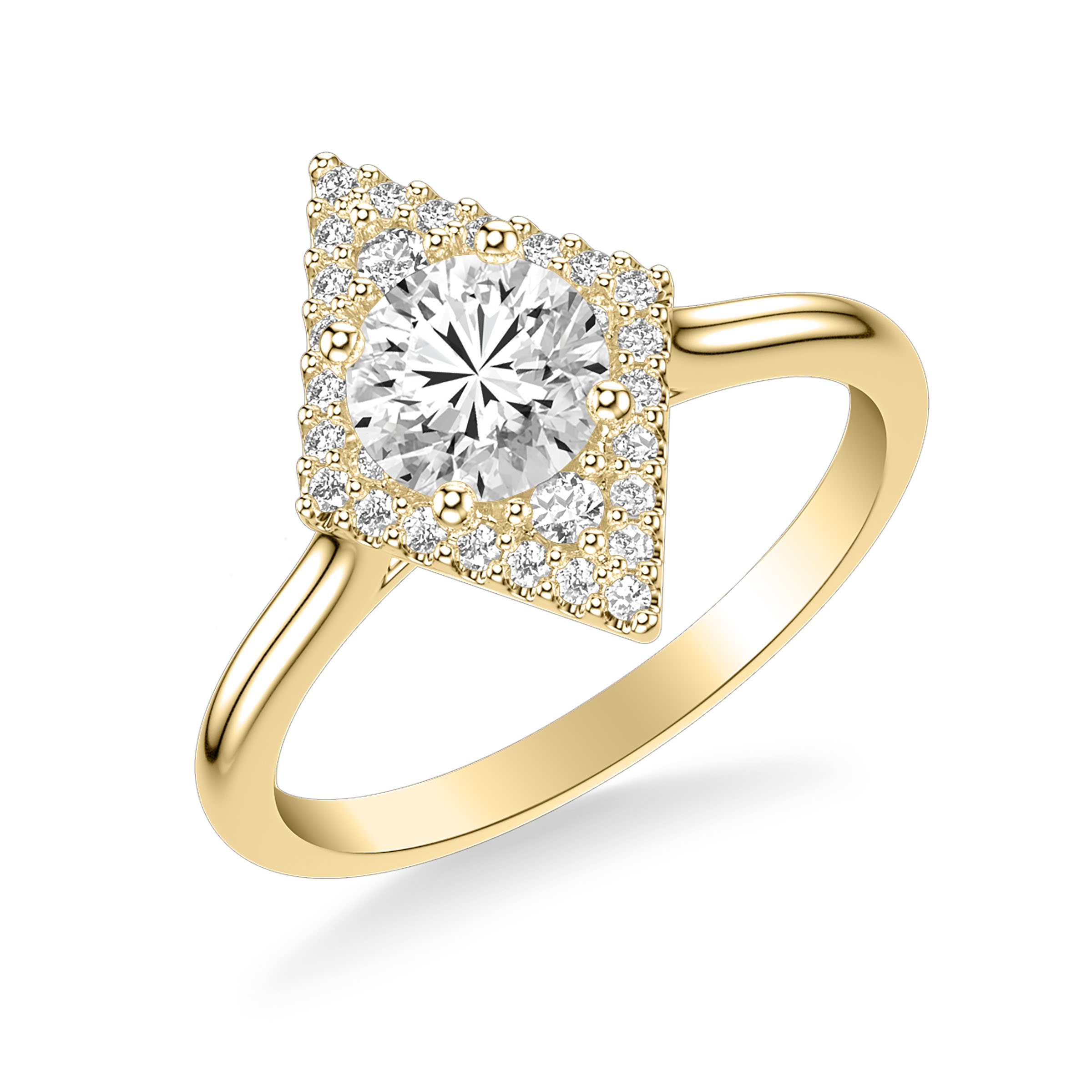 Contemporary Halo Engagement Ring