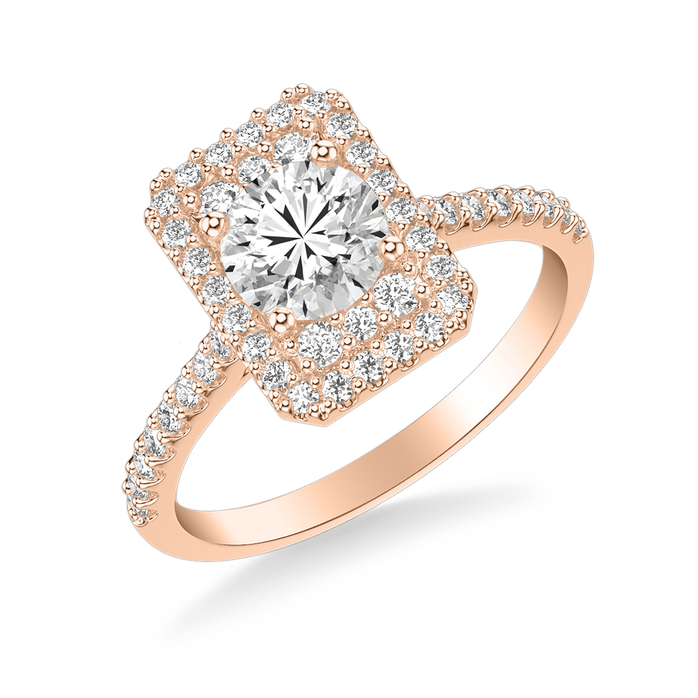 Contemporary Halo Engagement Ring