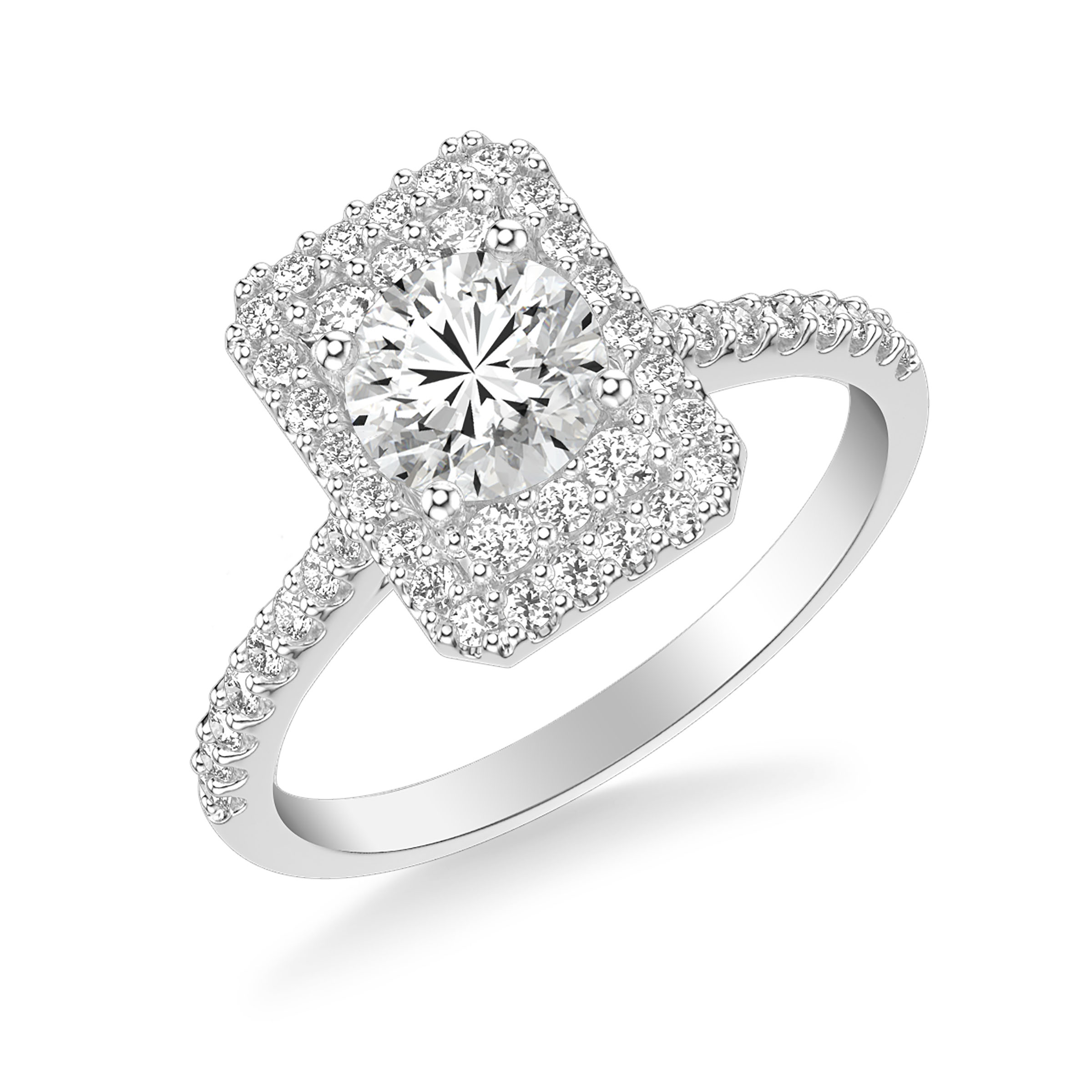 Contemporary Halo Engagement Ring