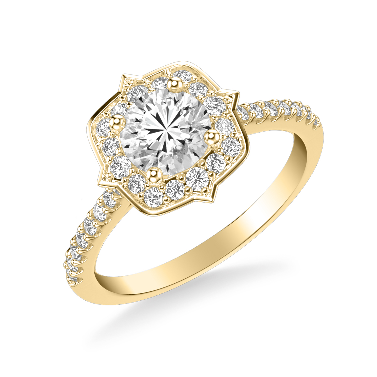 Contemporary Halo Engagement Ring