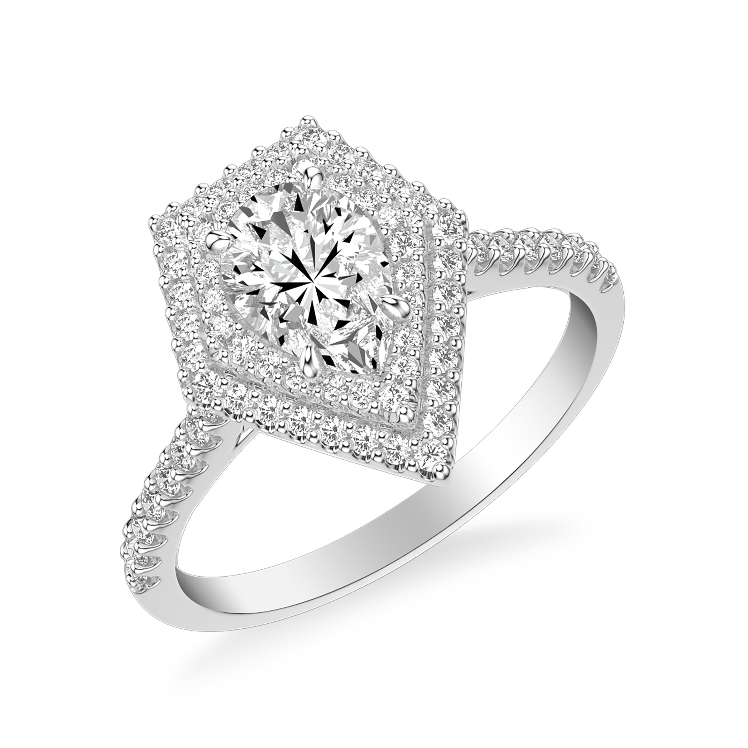 Contemporary Halo Engagement Ring