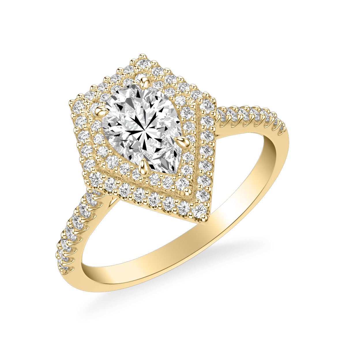 Contemporary Halo Engagement Ring