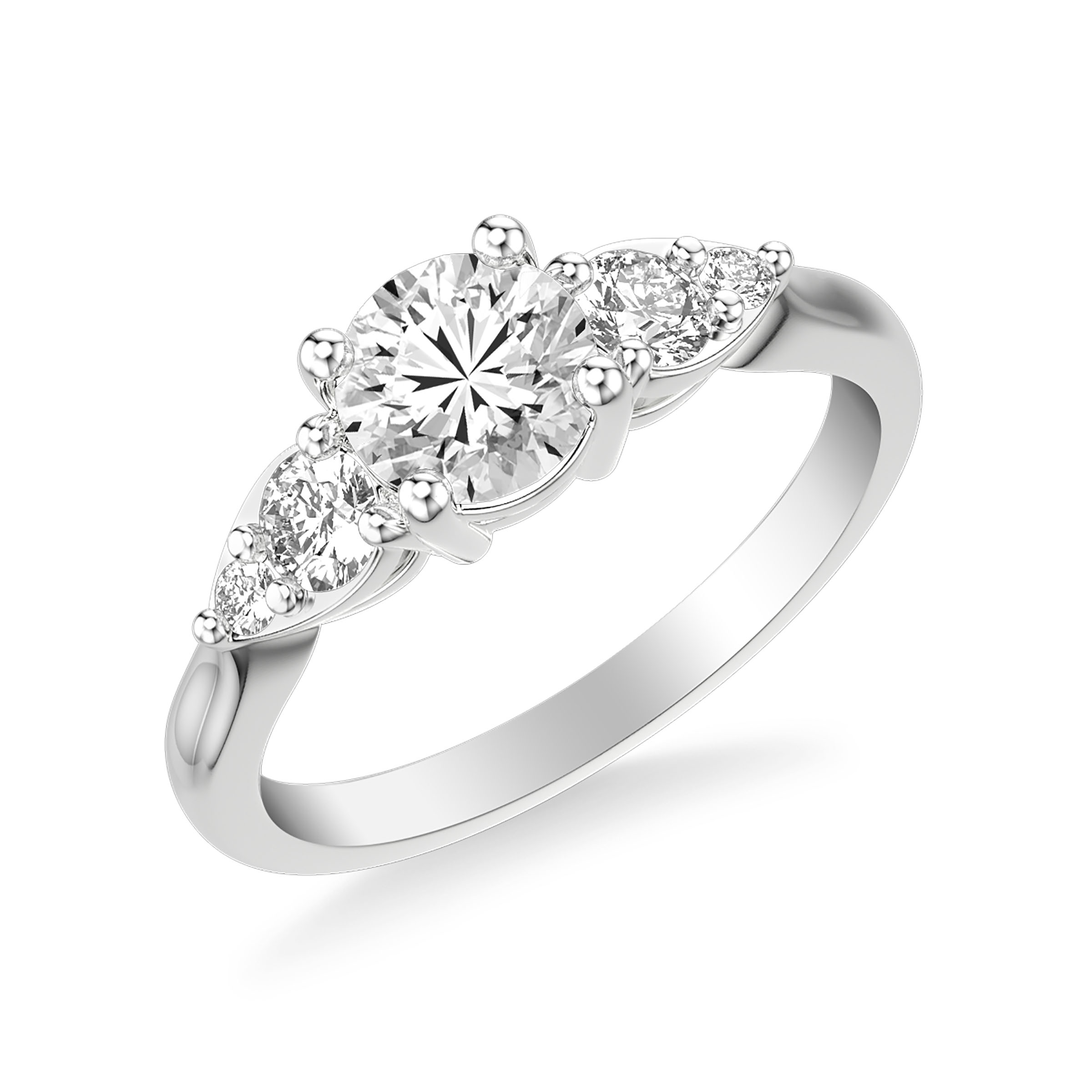 Contemporary 3-Stone Engagement Ring