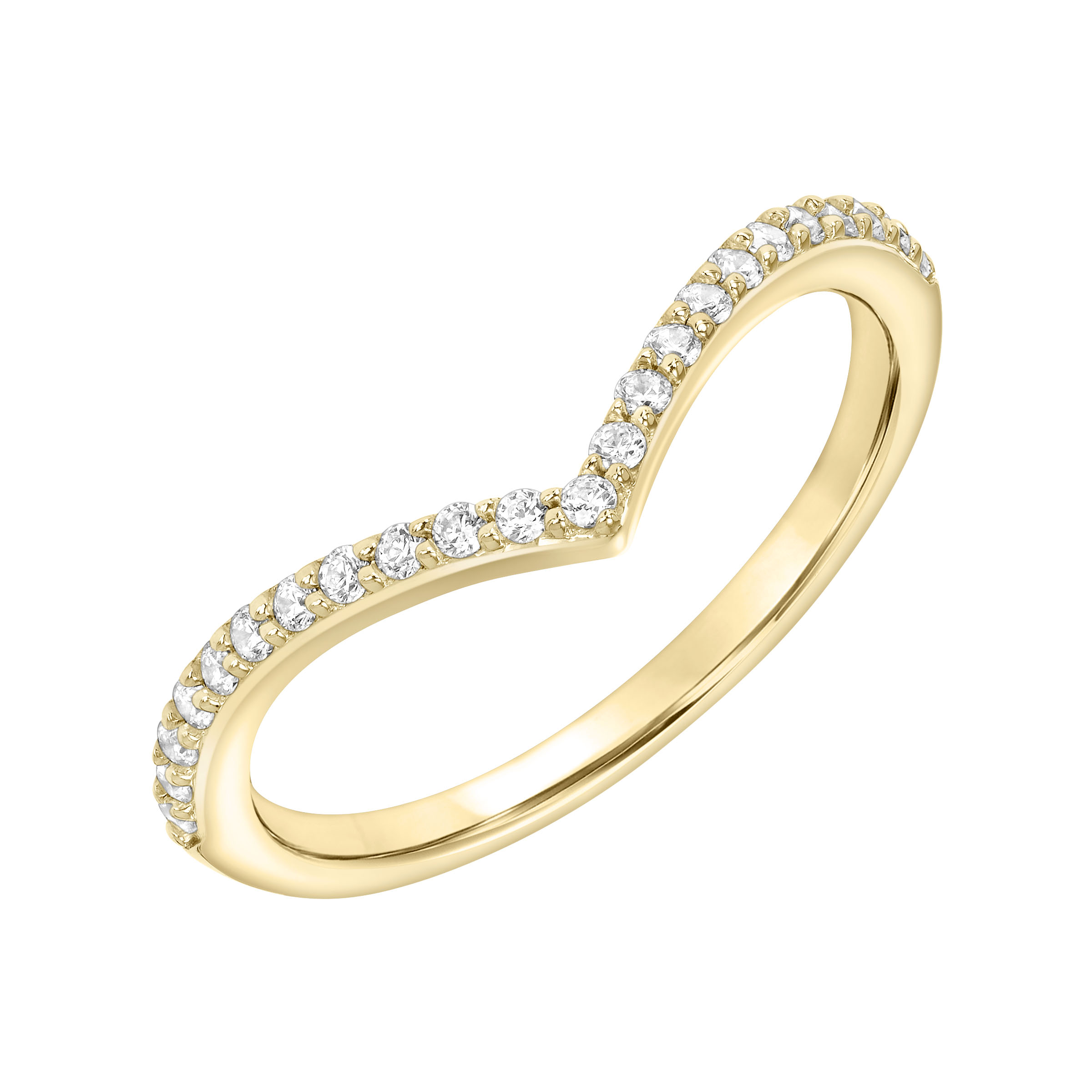 Contemporary V Curved Stackable Diamond Ring