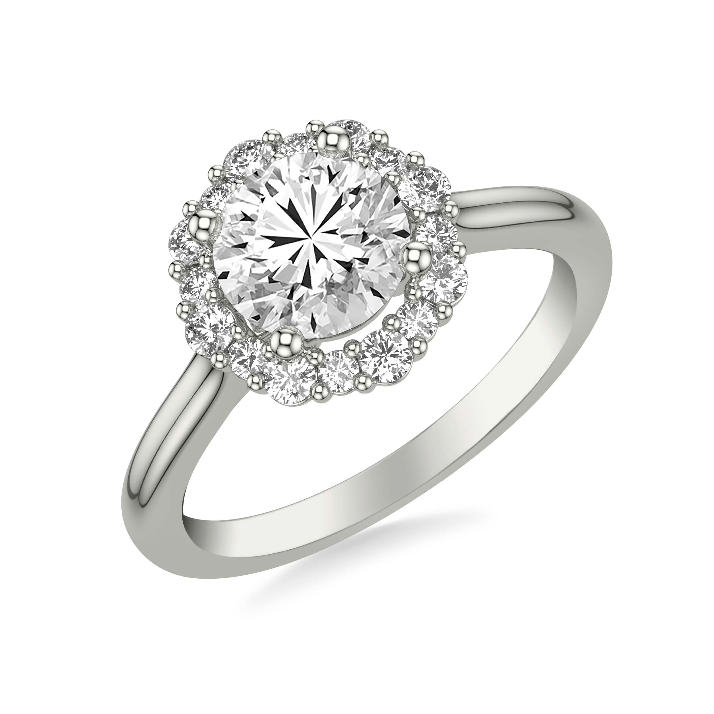 Classic Halo Diamond Enagement Ring
