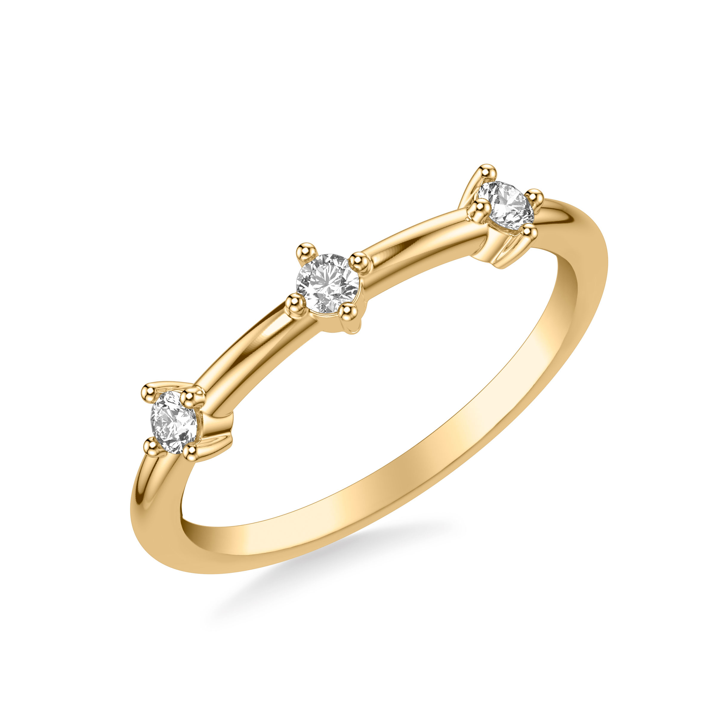 Contemporary Band with Single Station Diamond Accents