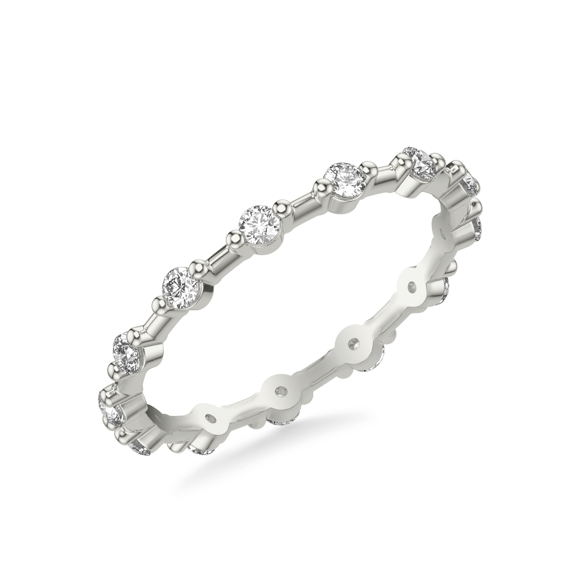 Classic Single Shared Prong Evenly Spaced Diamond Eternity Band
