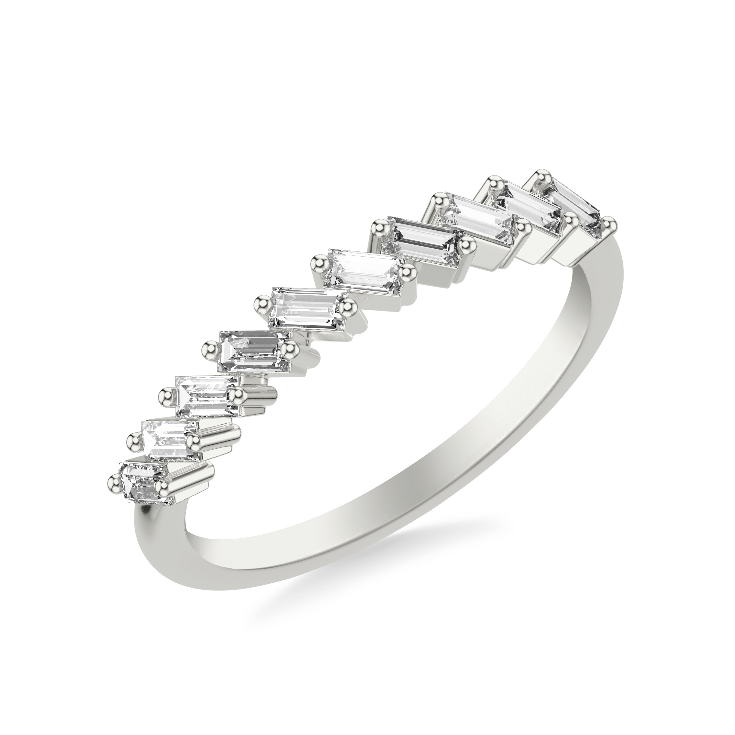 Contemporary Stackabe with Baguette Diamond Ring