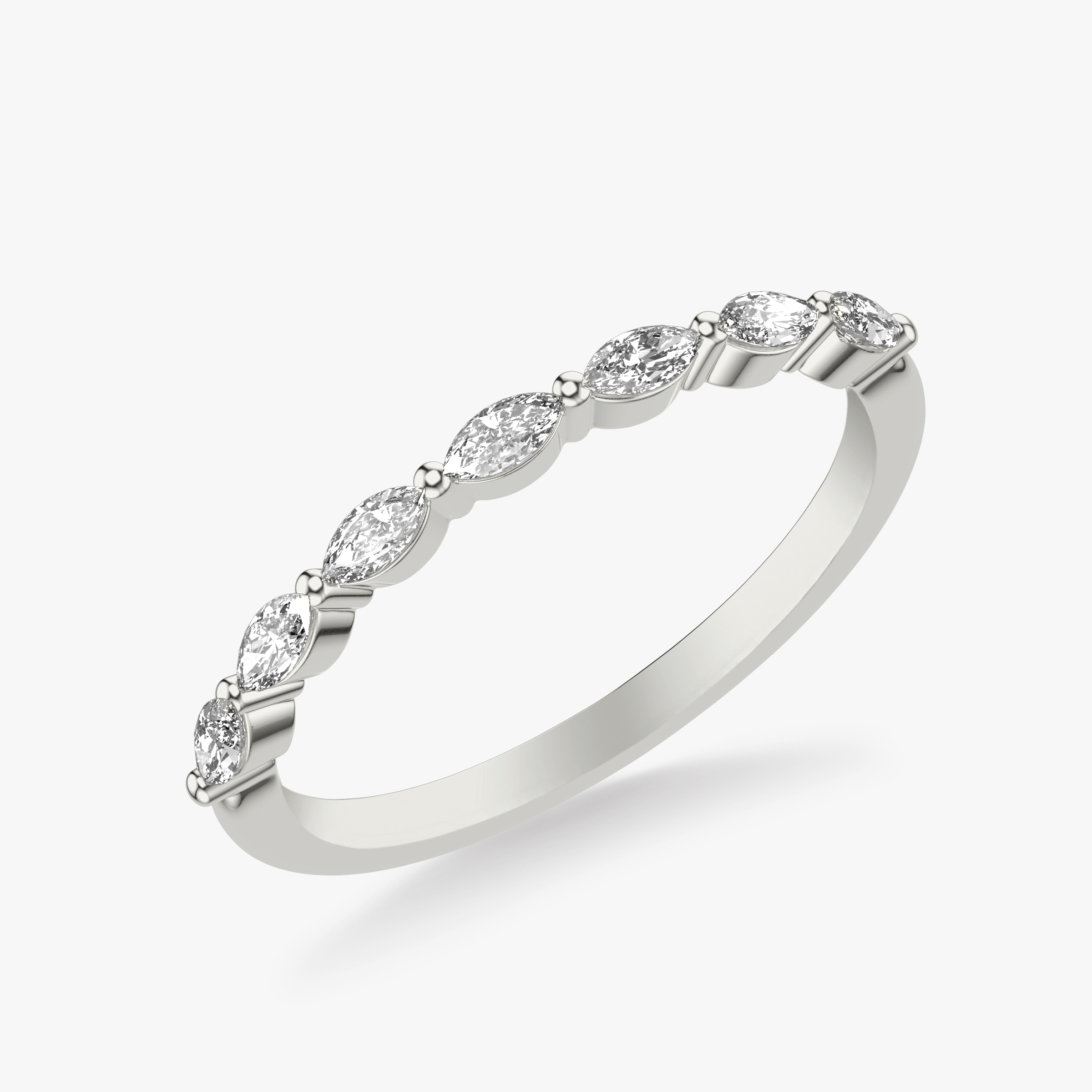 Contemporary Stackable with Single Prong Marquise Diamond Ring