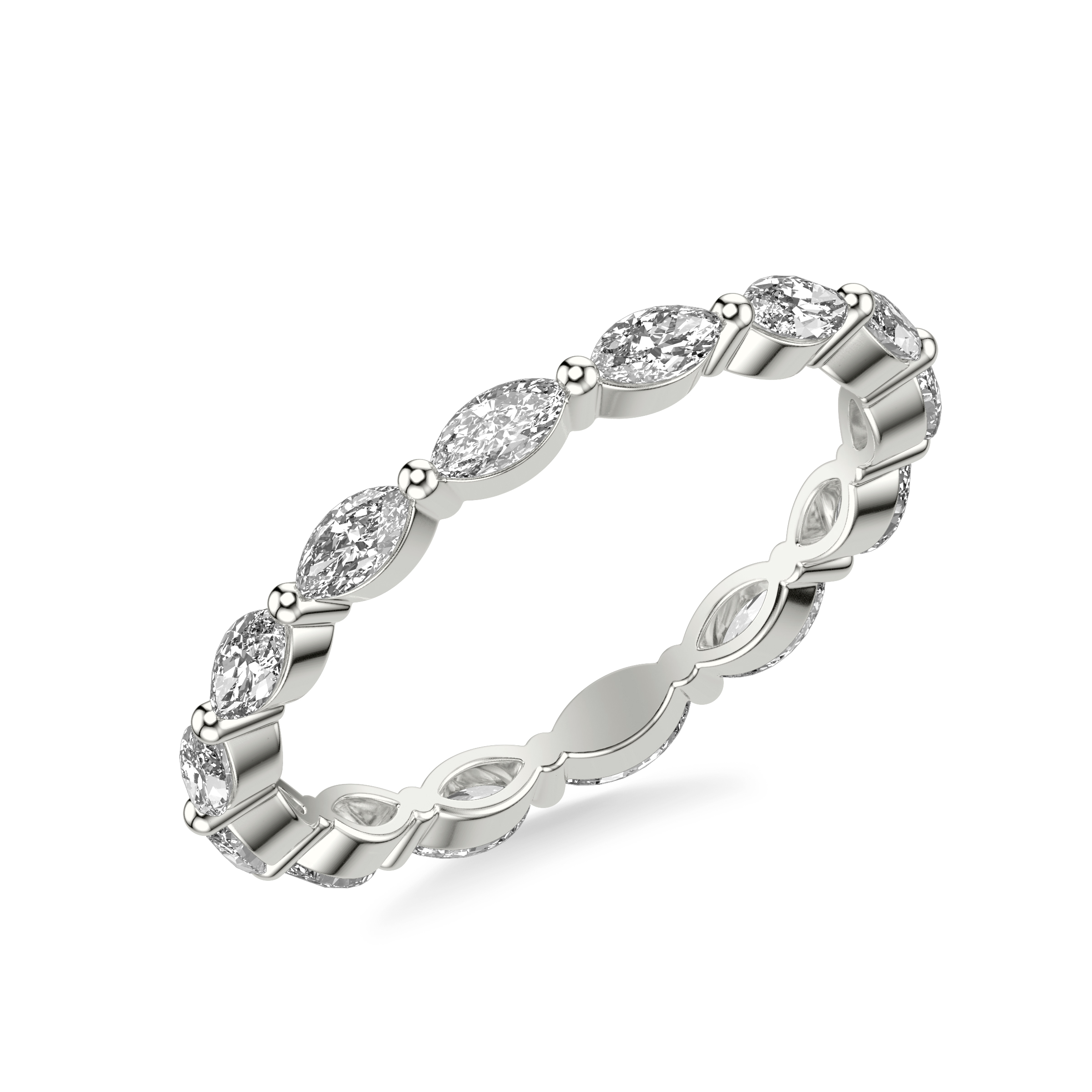 Contemporary Eternity Stackable with Single Prong Marquise Diamond Ring