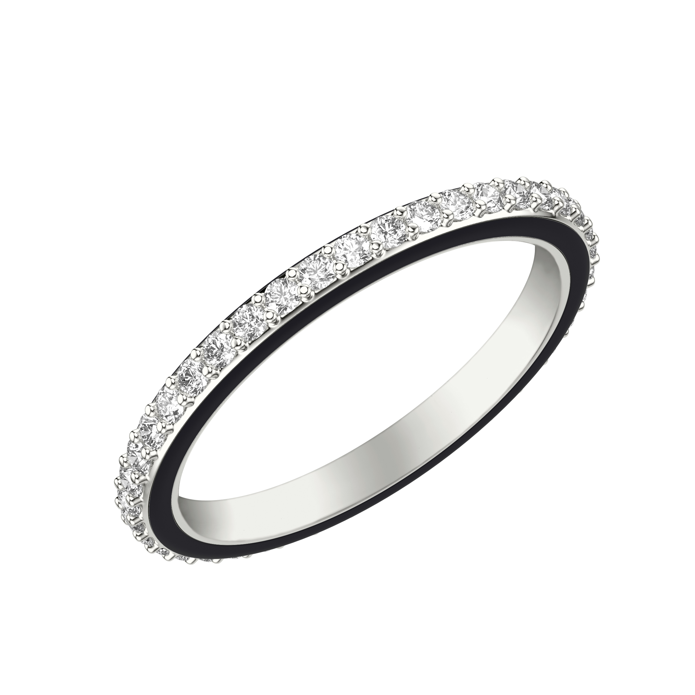 Wedding Band with Eternity Diamond and Ceram8 Sides