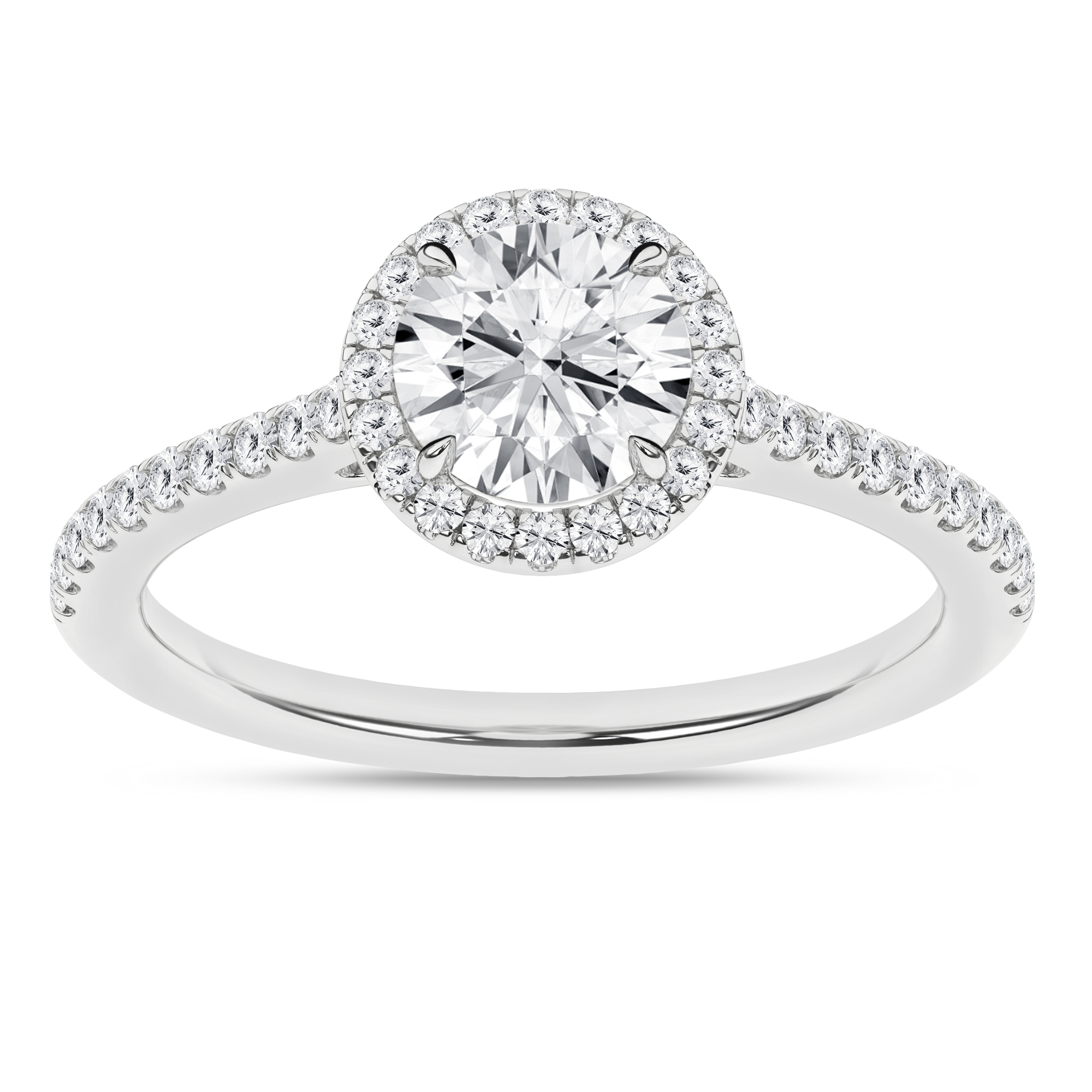 1.25ct. Diamond Halo Engagement Ring (Round)