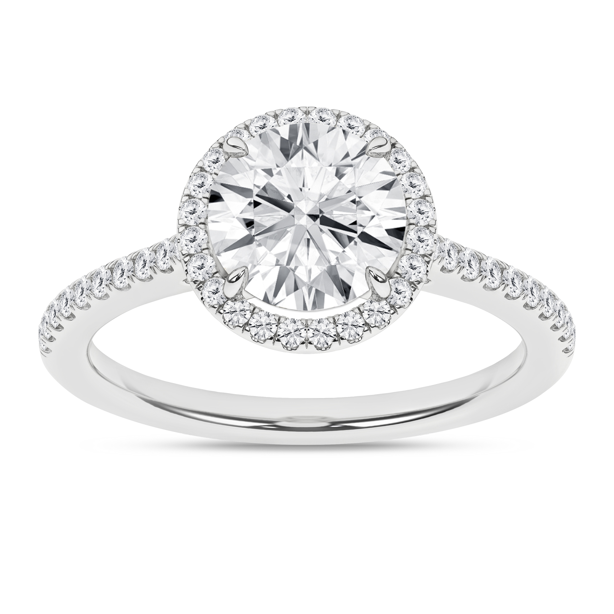 2.25ct. Diamond Halo Engagement Ring (Round)