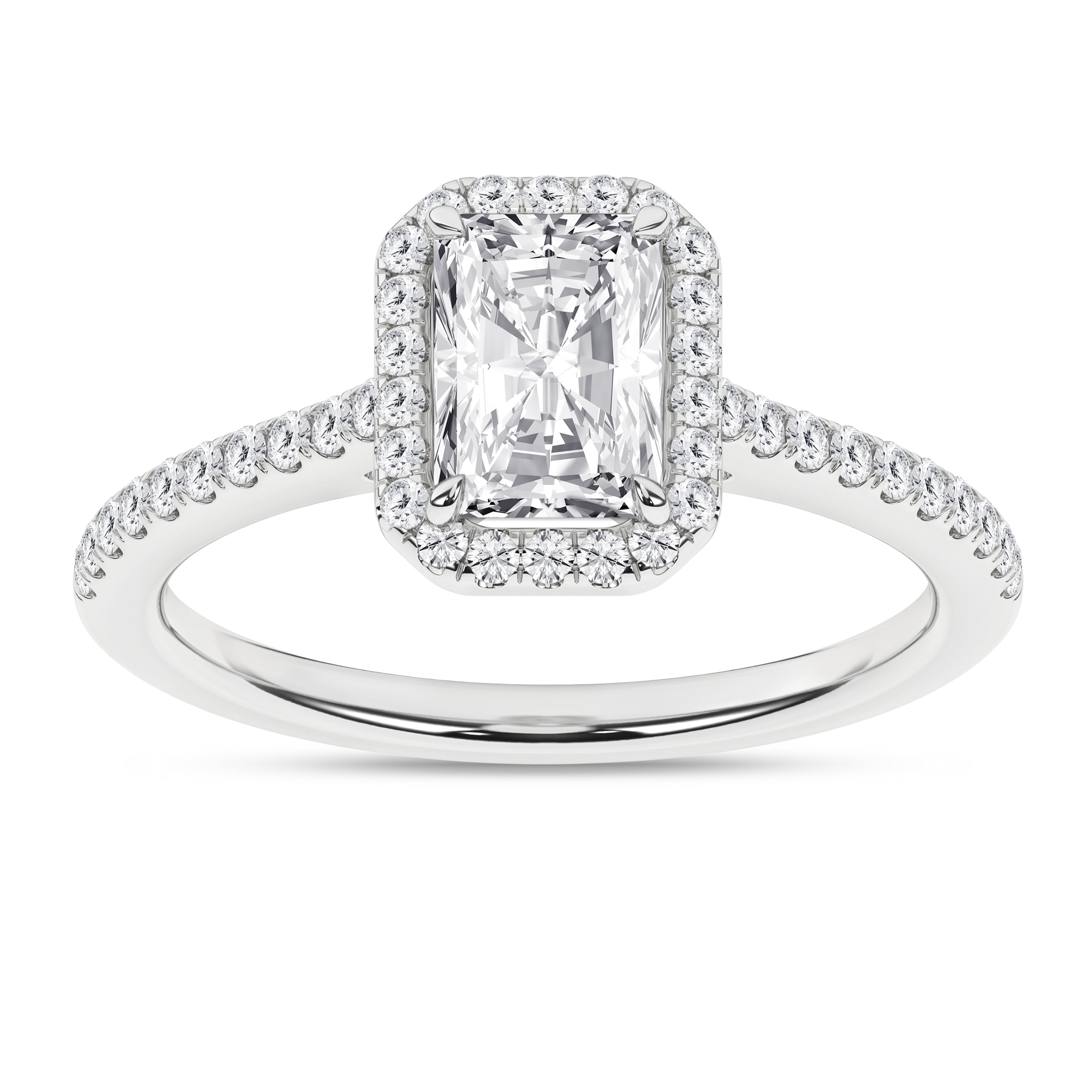 1.25ct. Diamond Halo Engagement Ring (Radiant)