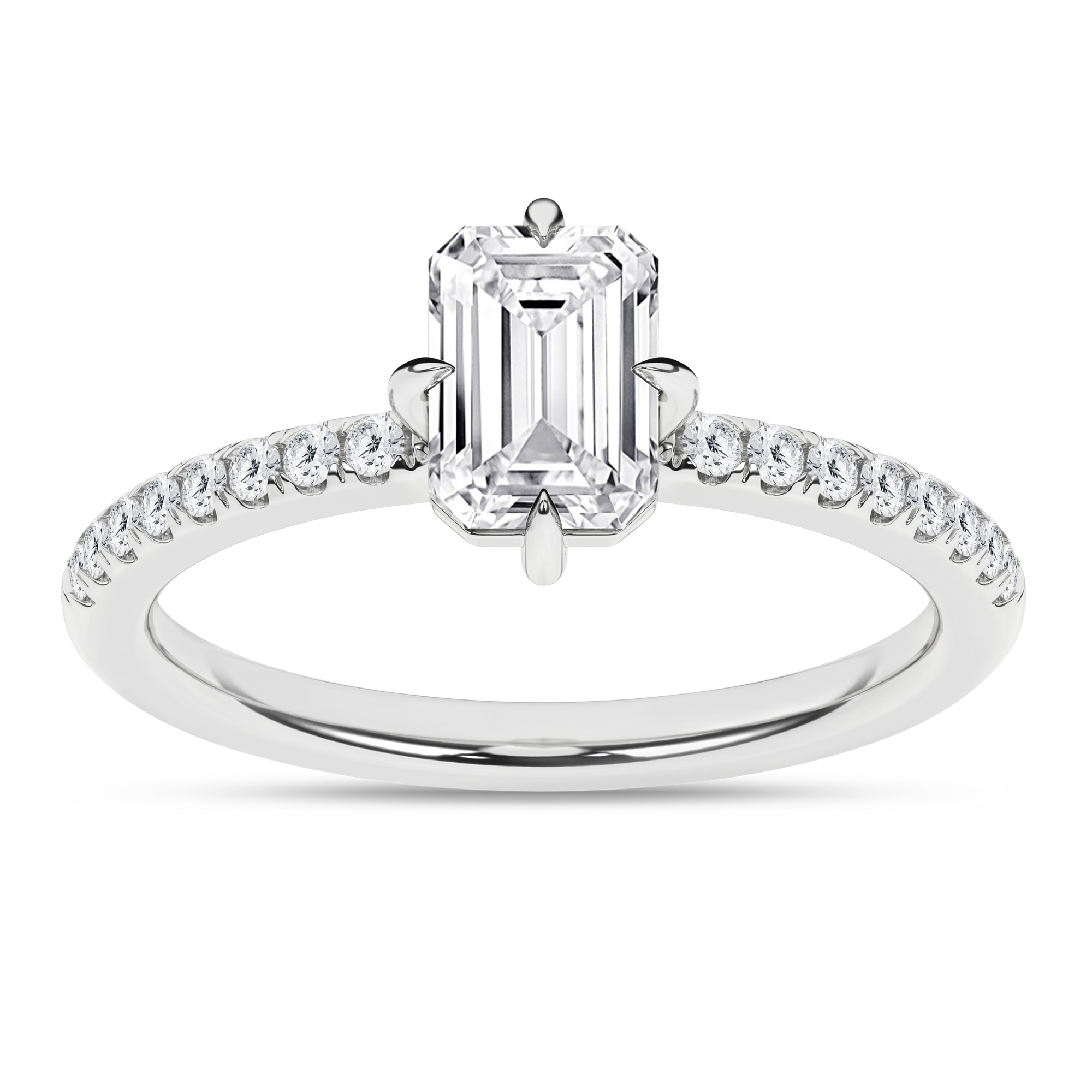 1.16ct. Diamond East West Prong Engagement Ring (Emerald)