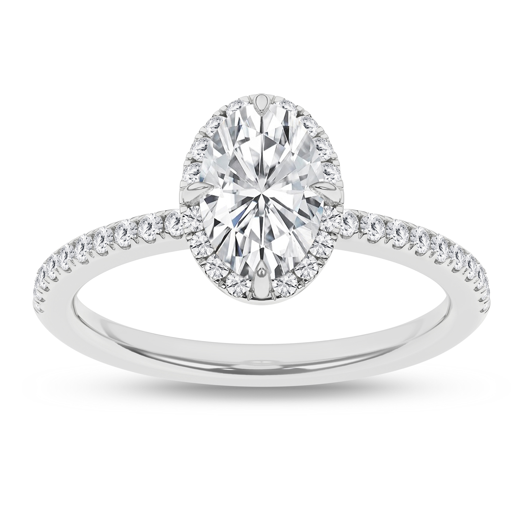 1.25ct. Diamond East West Prong Engagement Ring (Oval Halo)