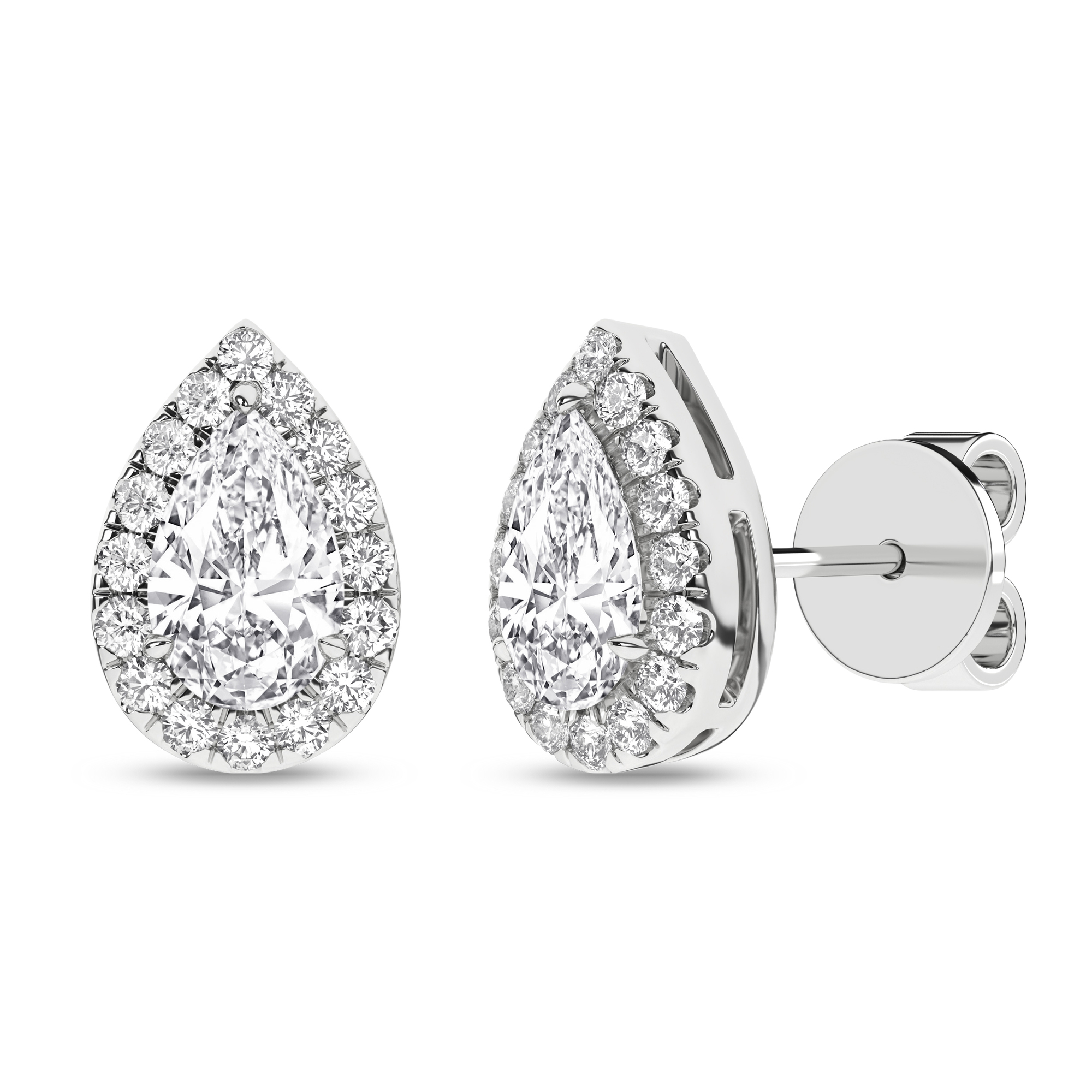 2.25ct. Diamond Halo Earrings (Pear)