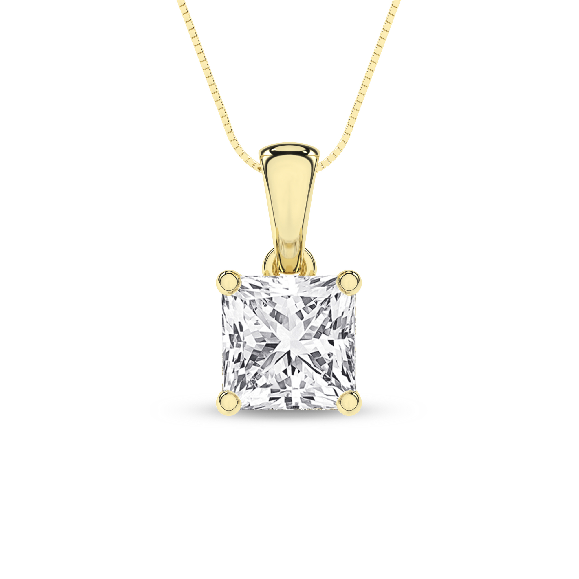 0.5ct. Diamond Diamond Solitaire Pendants Princess