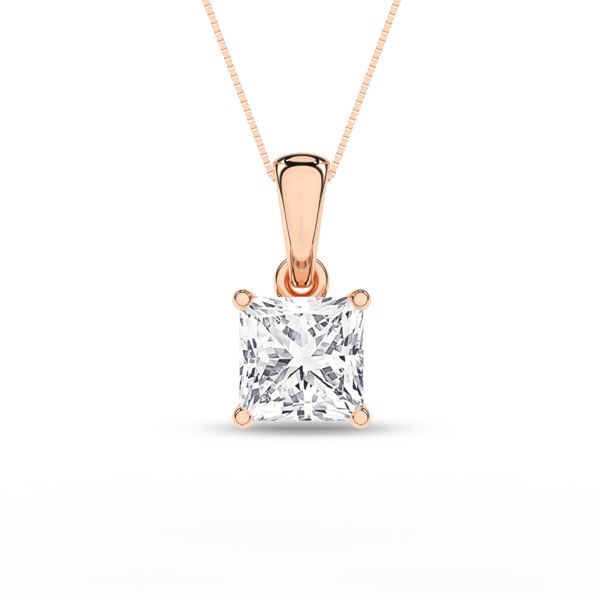 0.75ct. Diamond Diamond Solitaire Pendants Princess