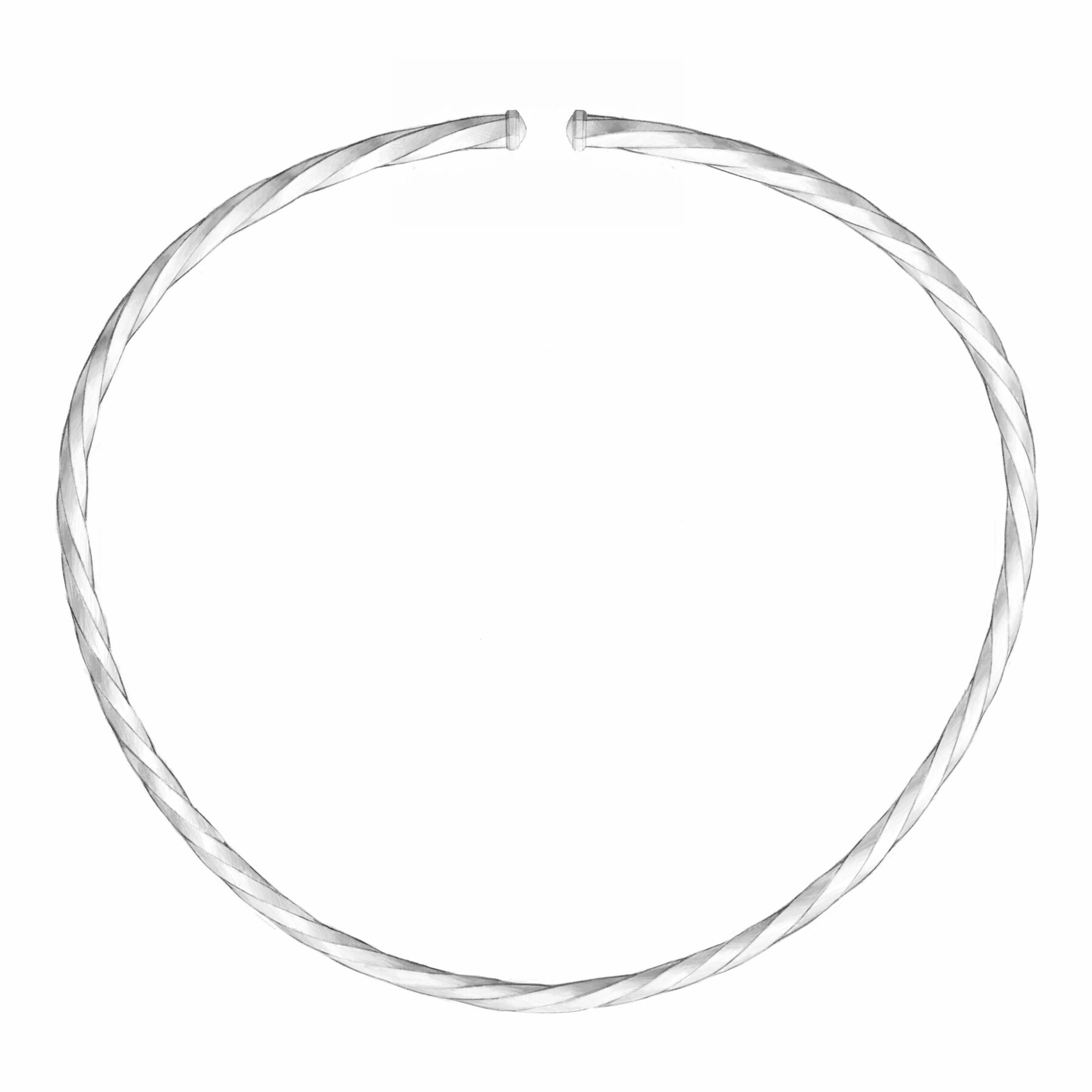Cable Edge™ Collar Necklace in Sterling Silver, 5.5mm