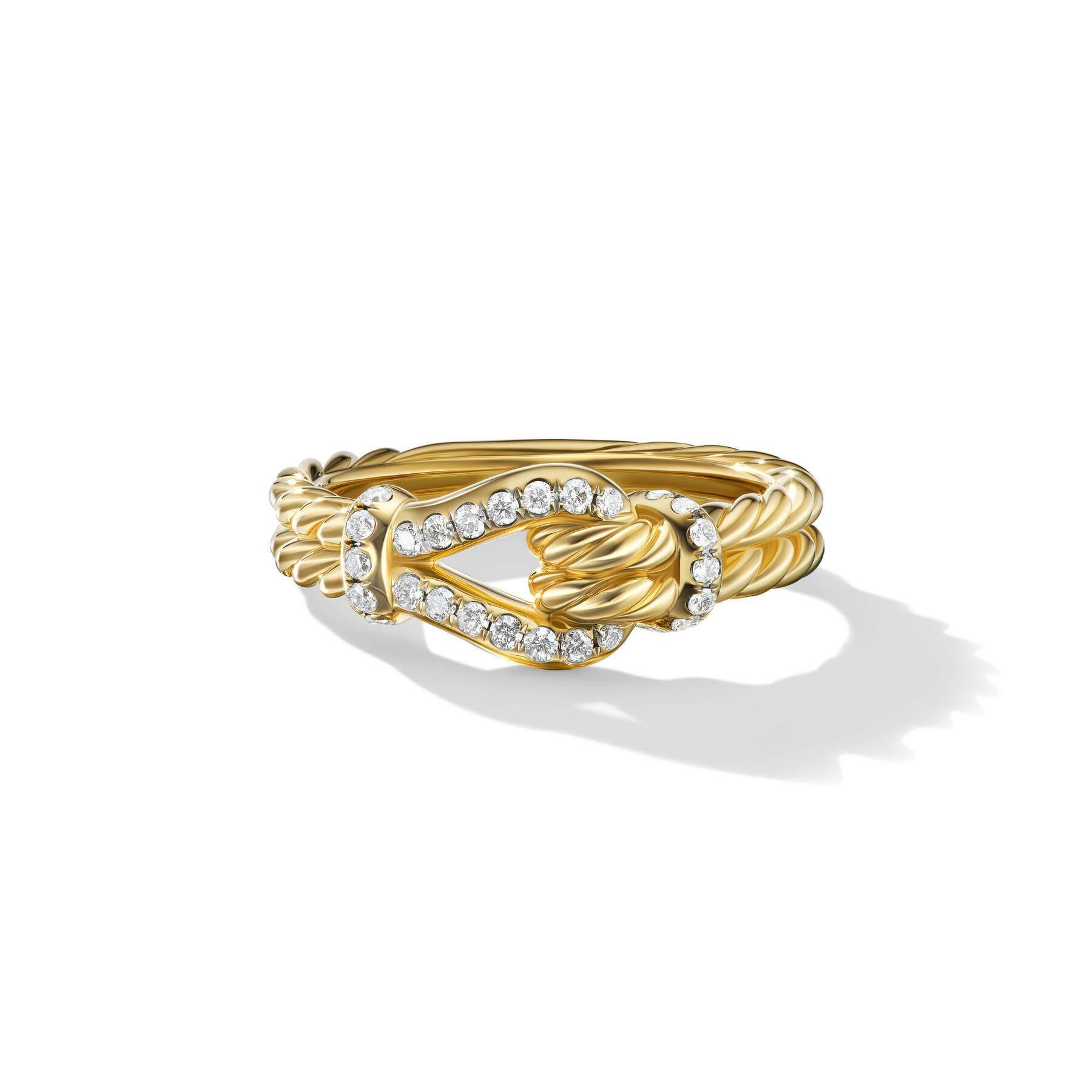 Thoroughbred Loop Ring in 18K Yellow Gold with Diamonds, 4mm