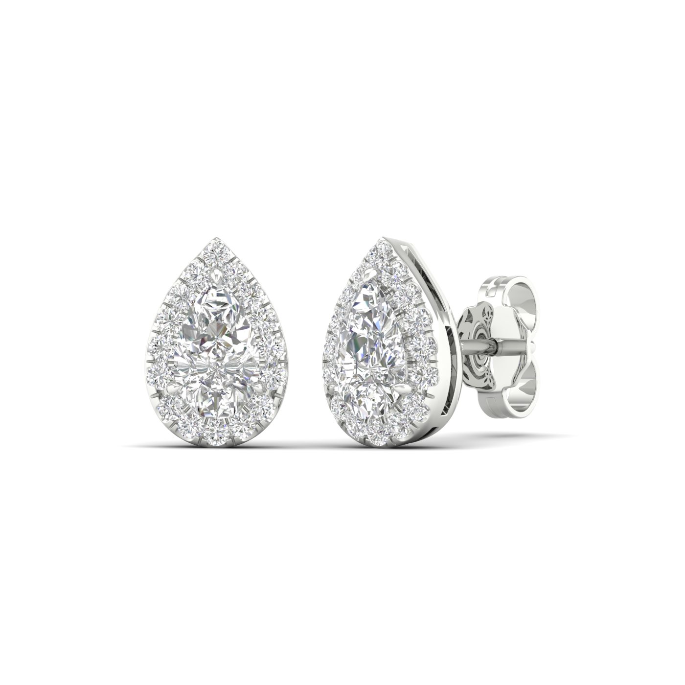 1.16ct. Diamond Halo Earrings (Pear)