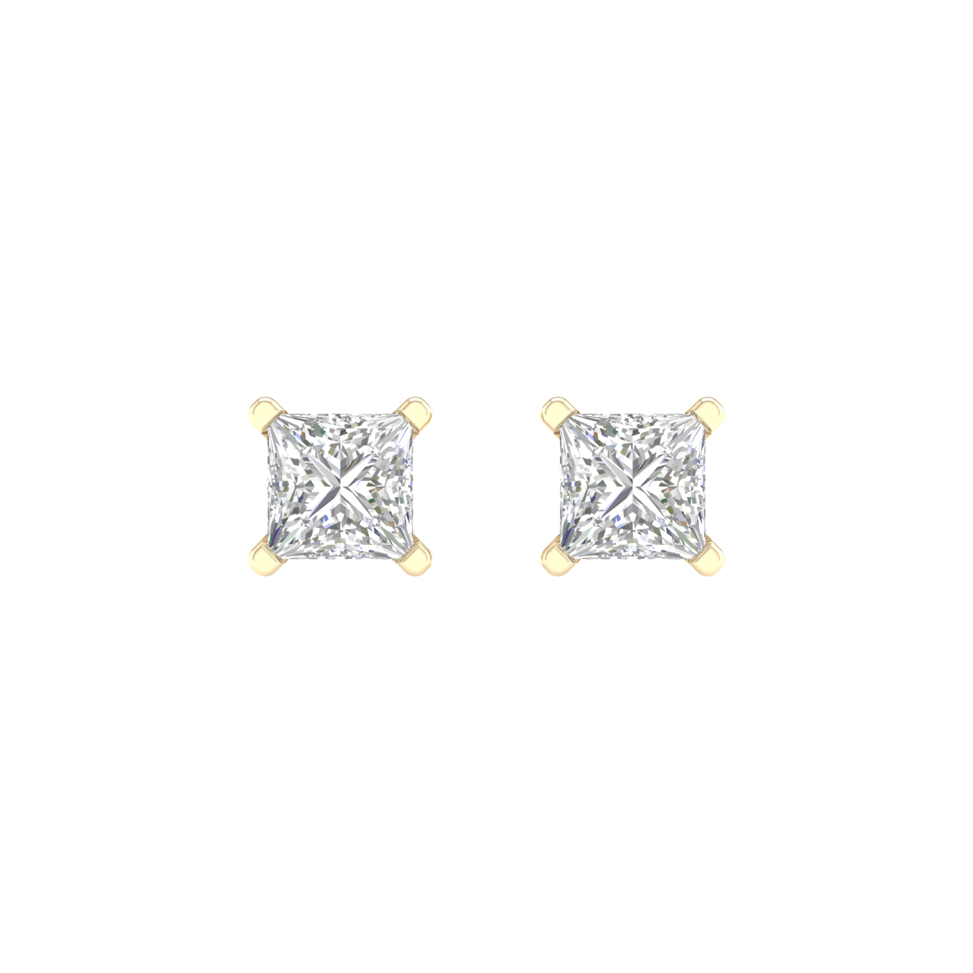 0.75ct. Diamond Sol Earring Studs (Princess)