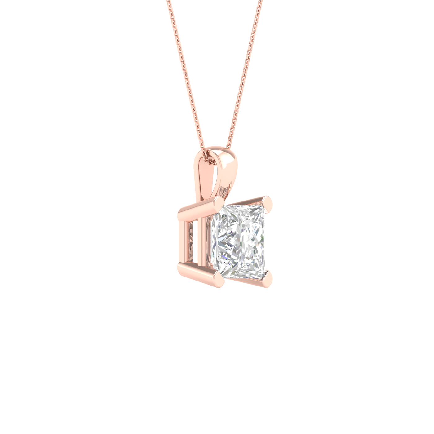 2ct. Diamond Diamond Solitaire Pendants Princess