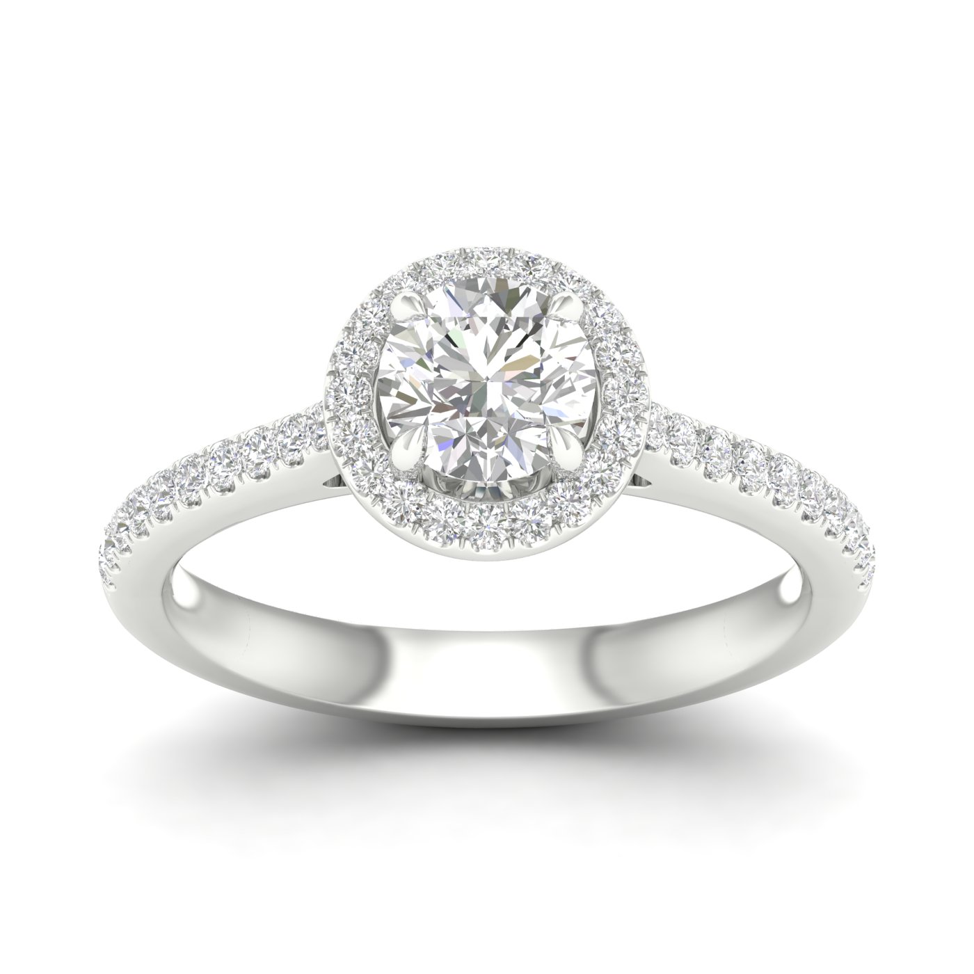1.25ct. Diamond Halo Engagement Ring (Round)