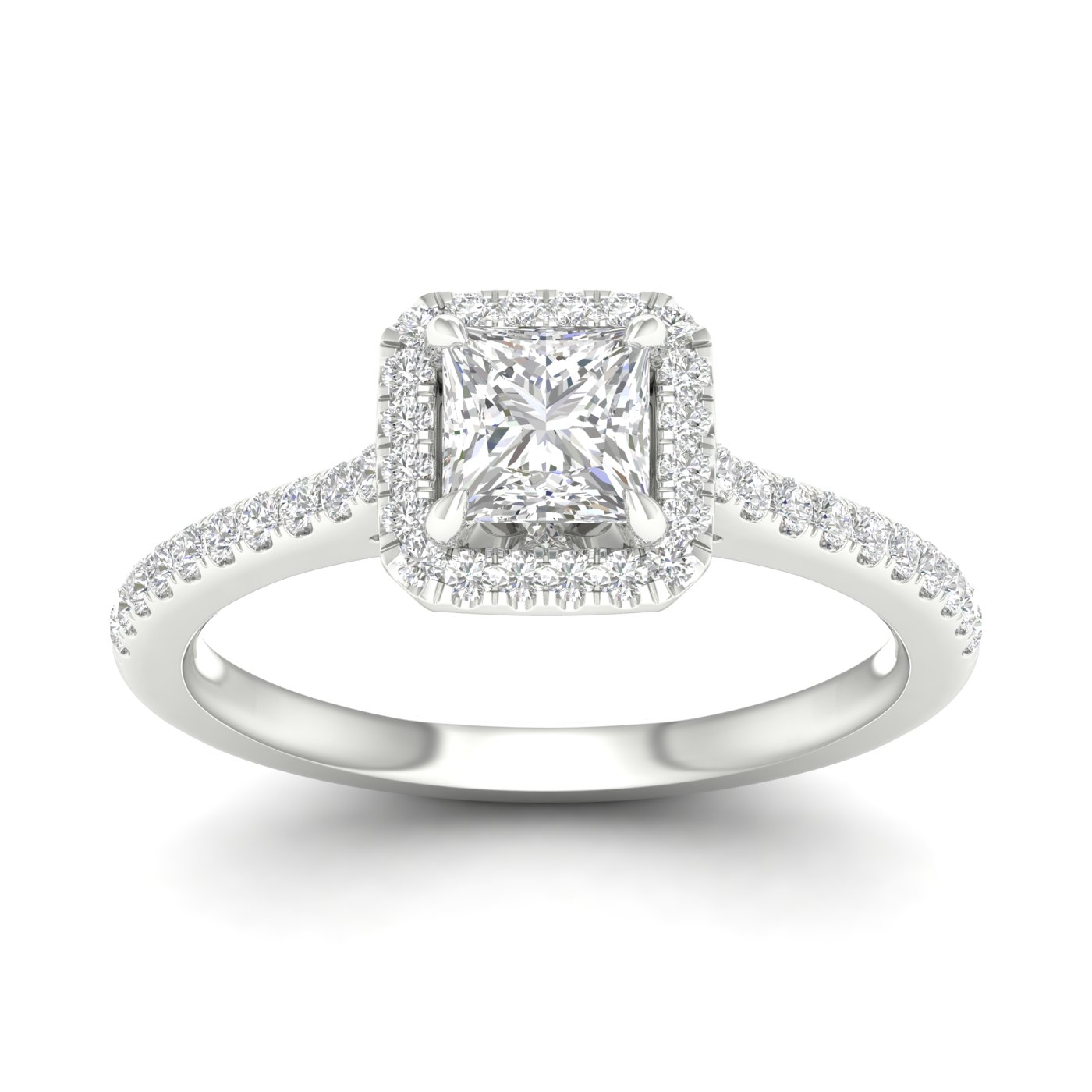 1.25ct. Diamond Halo Engagement Ring (Princess)