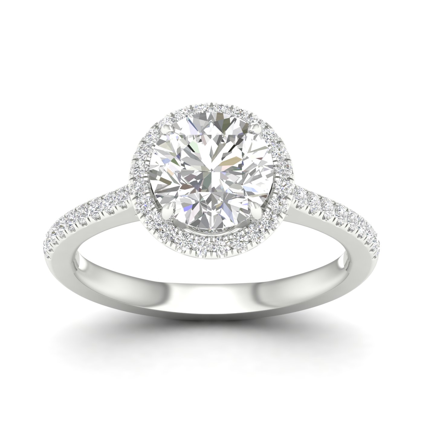 2.25ct. Diamond Halo Engagement Ring (Round)