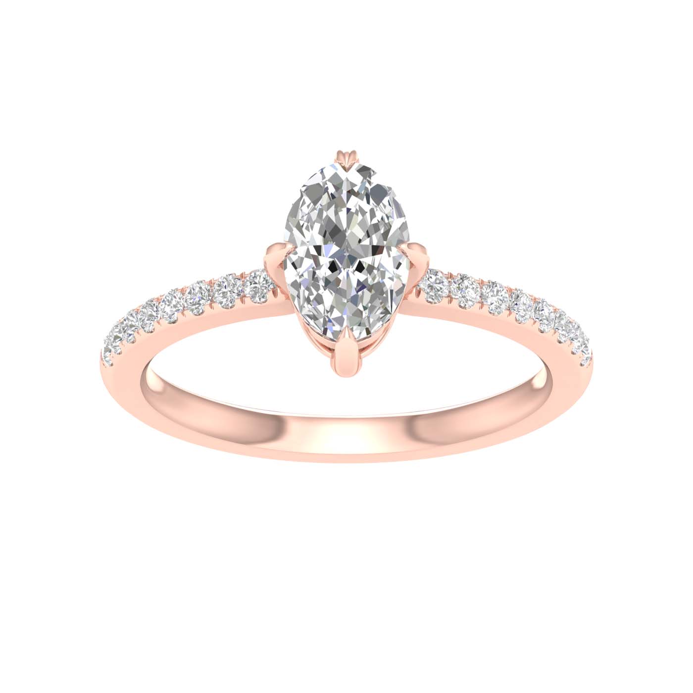 East West Prong Engagement Ring (Oval)