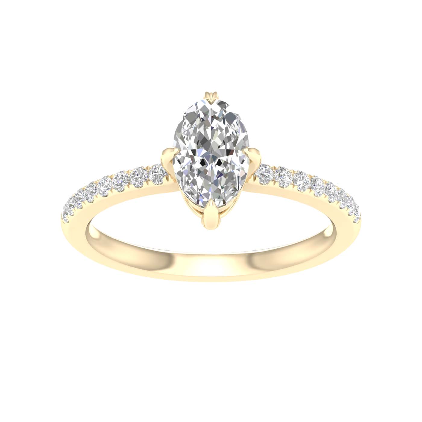 East West Prong Engagement Ring (Oval)